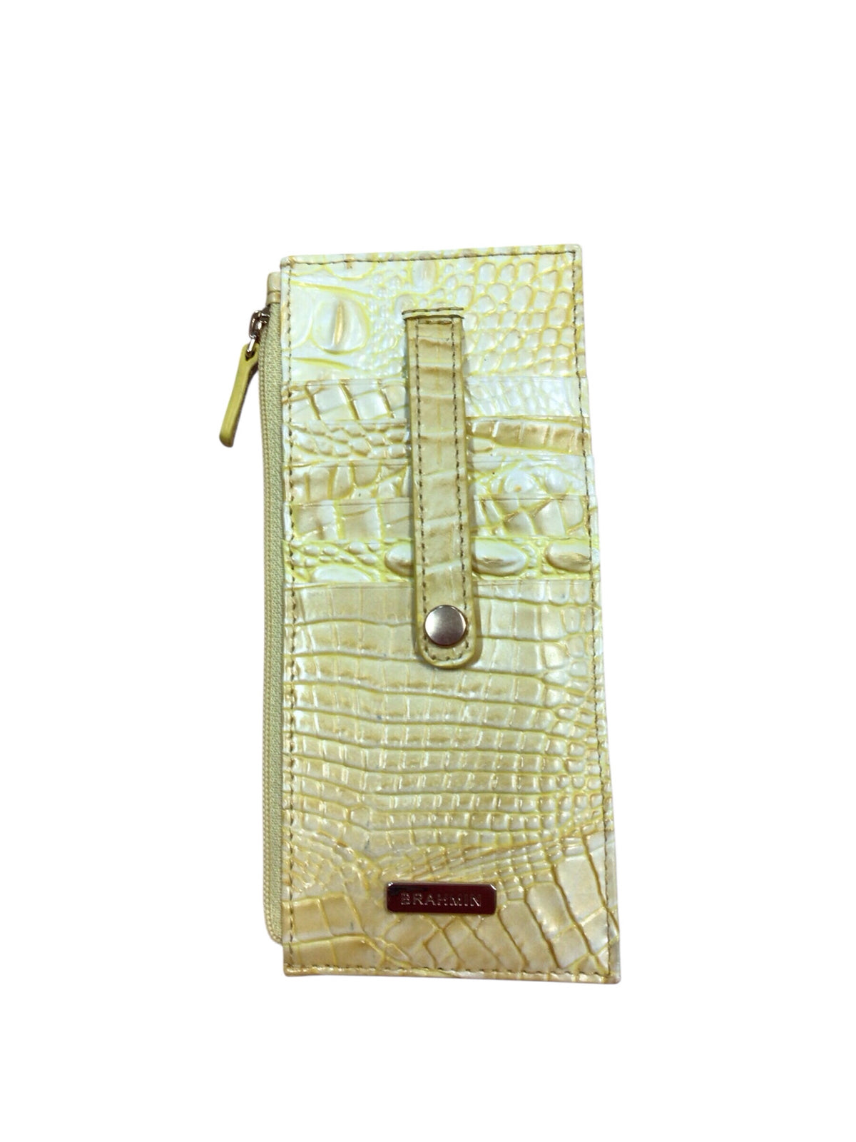 Brahmin "Butter Melbourne" Yellow Leather Credit Card Wallet