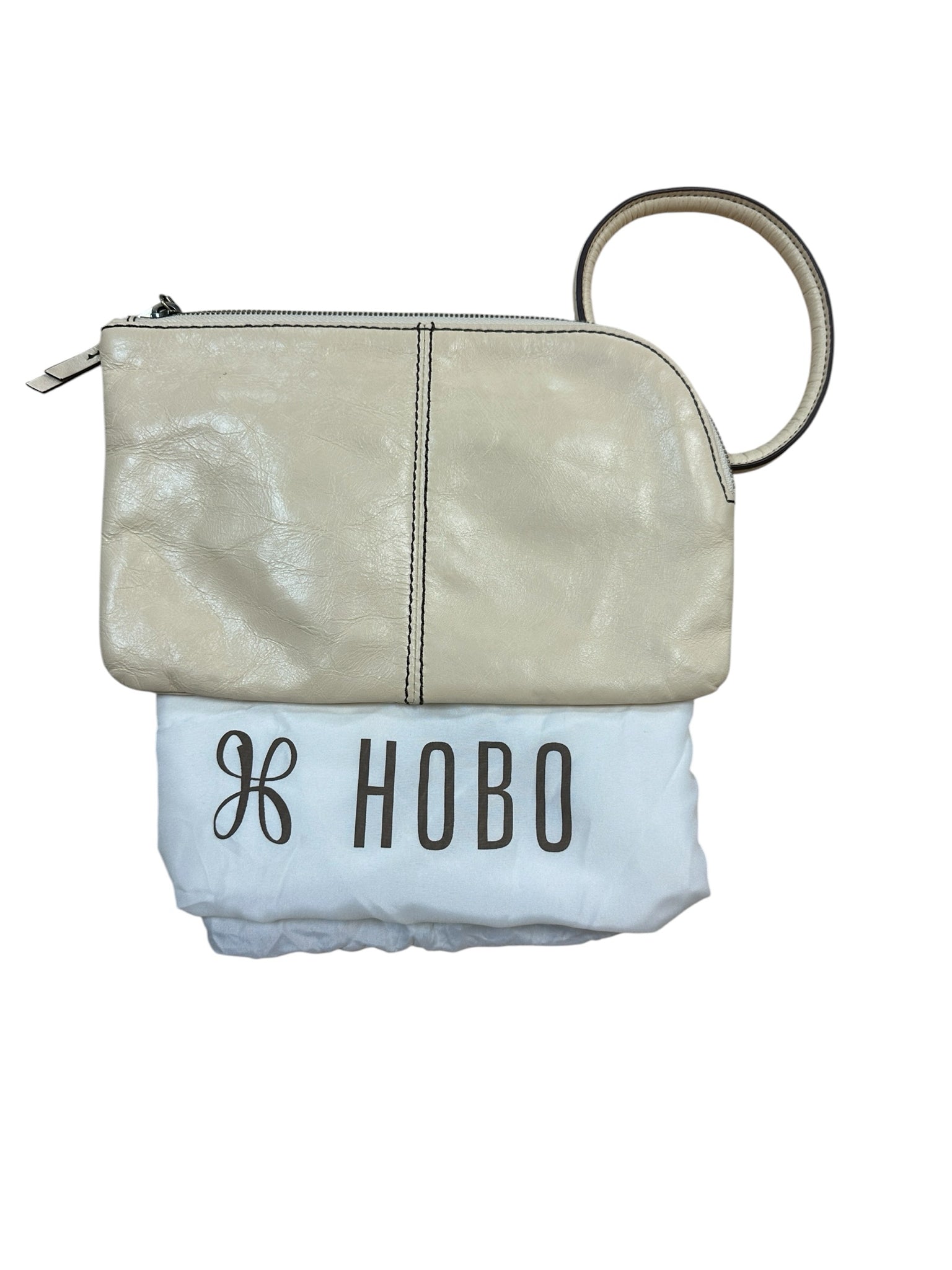 Hobo "Sable" Cream Colored Leather Clutch Bag