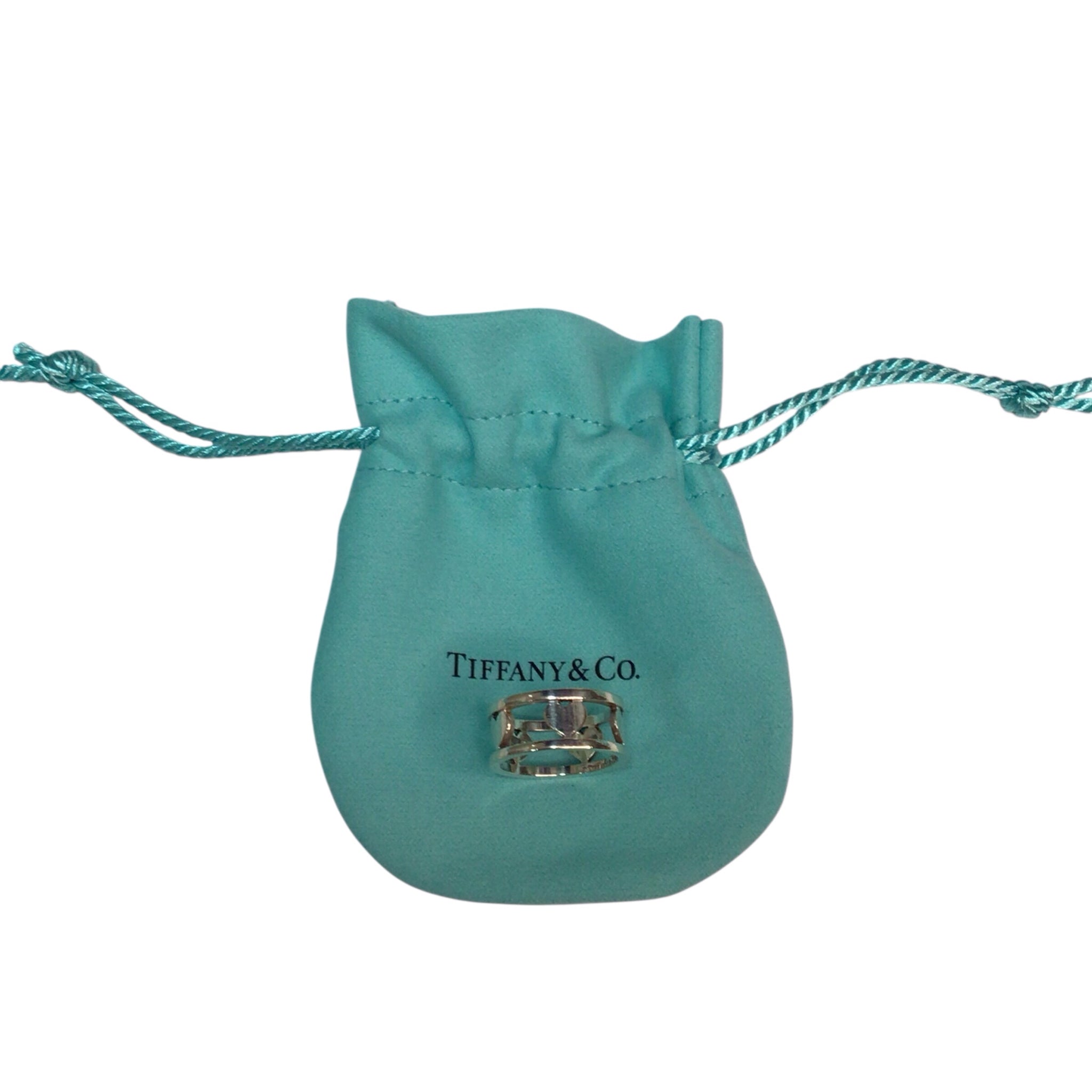 Tiffany & Co Five Hearts Sterling Silver Band Ring Size 6.5