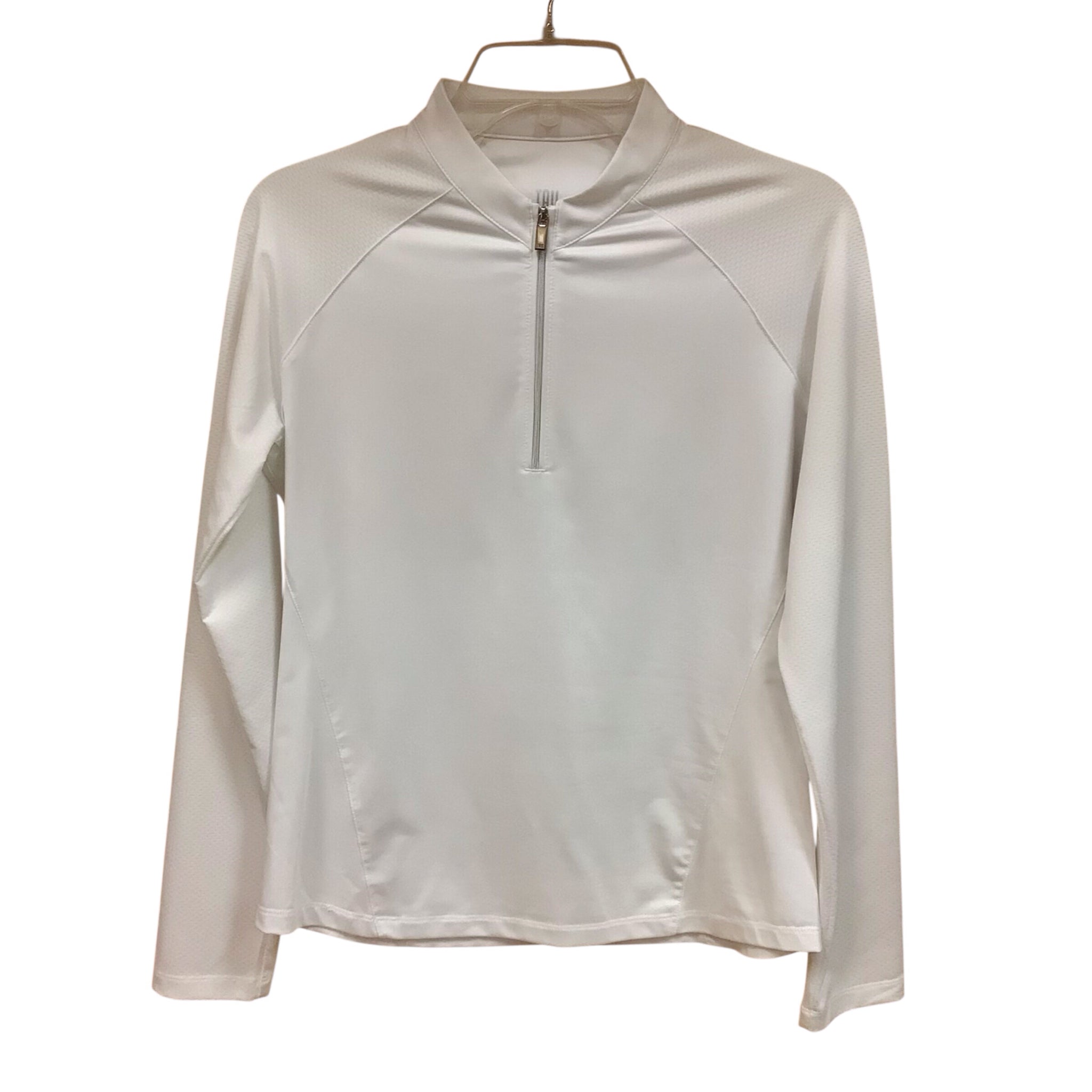 Tail White Long Sleeve Zip Up Top Size Small