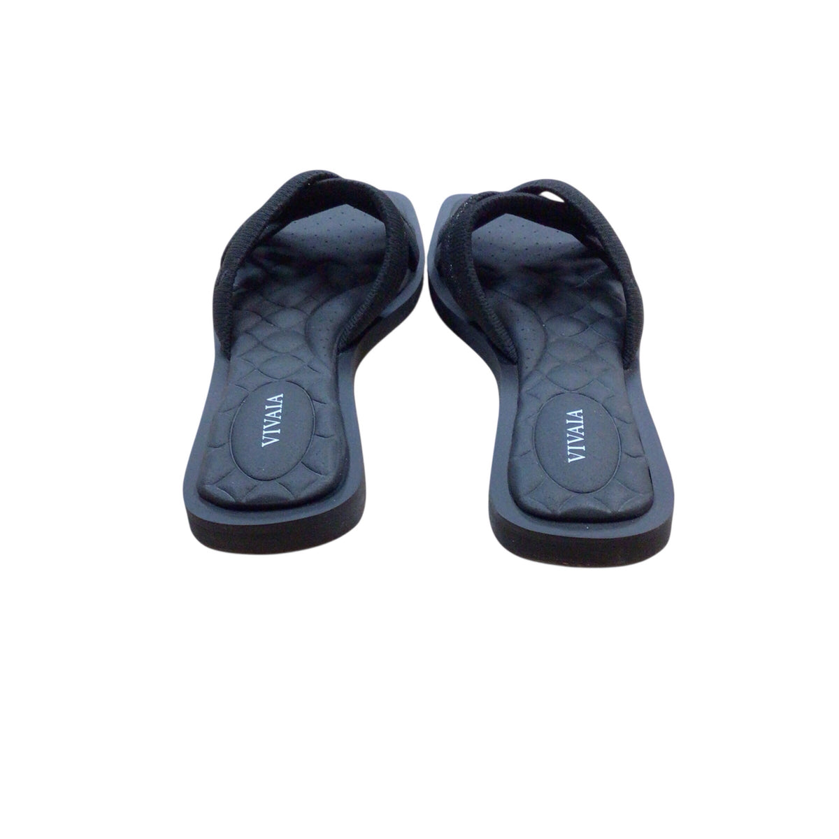 Vivaia Pillow Top Slide Mayara Black Strappy Sandals Size 8 US 38.5 Euro