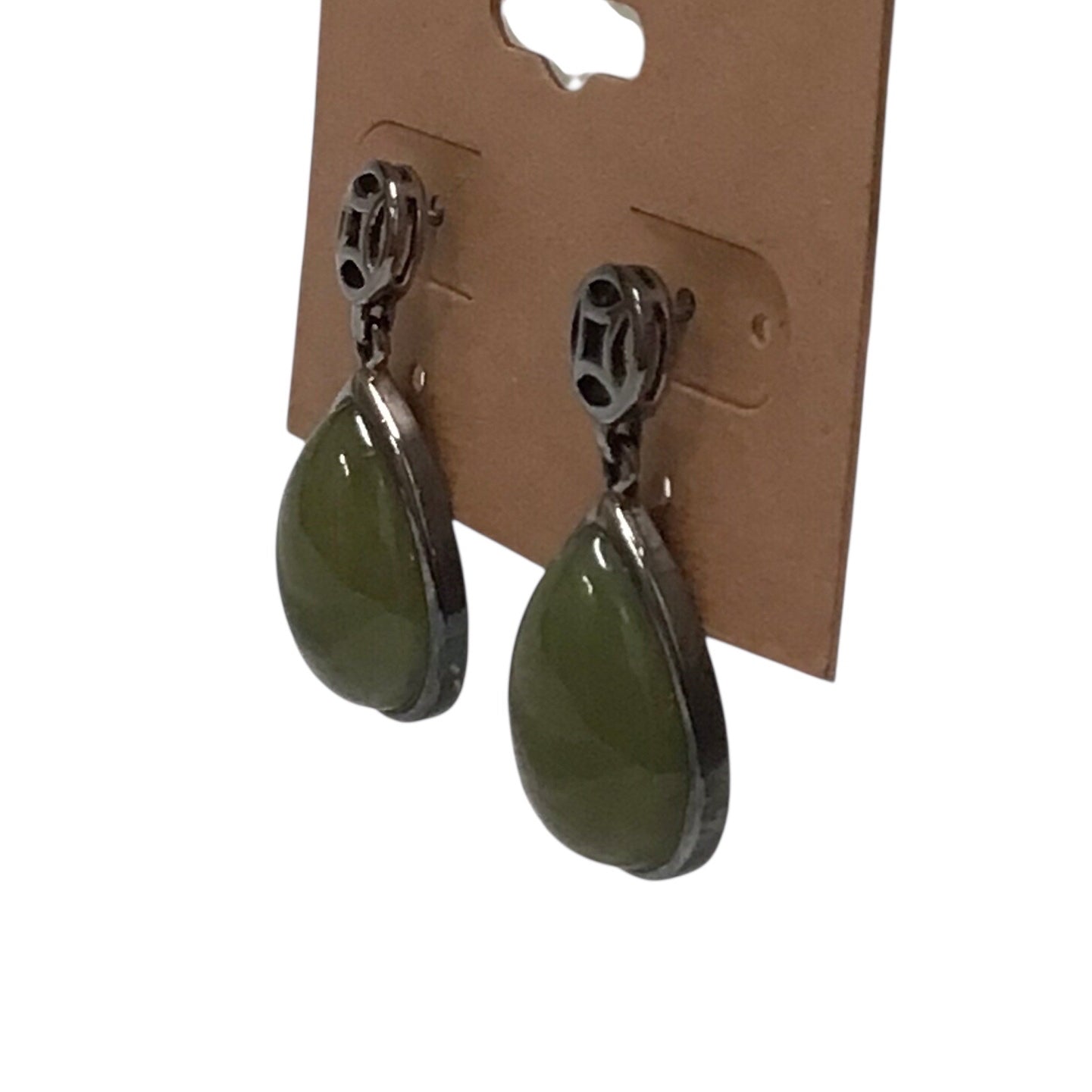 Green Jade Sterling Silver Earrings Jadeite 925 Silver Vintage Post Earrings