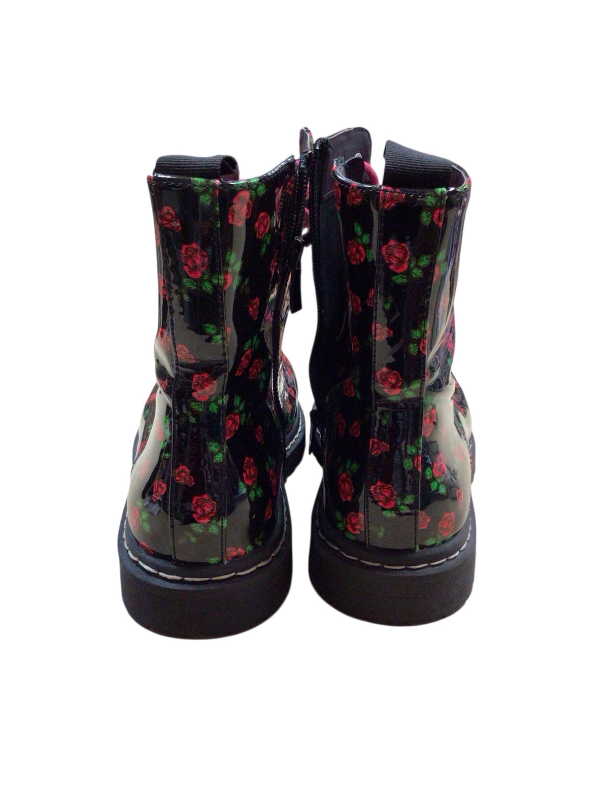 Betsey Johnson Torrid T-Ryleer Black Red Roses Boots Size 10 W