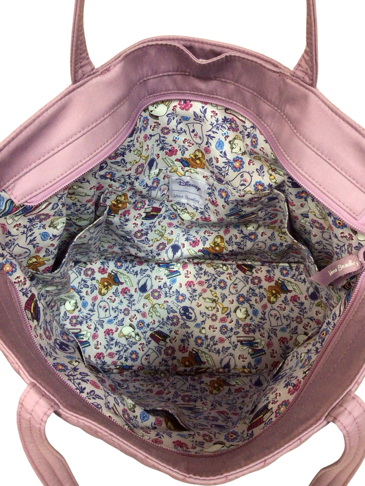Vera Bradley Disney "Beauty & The Beast" Large Lavender Tote