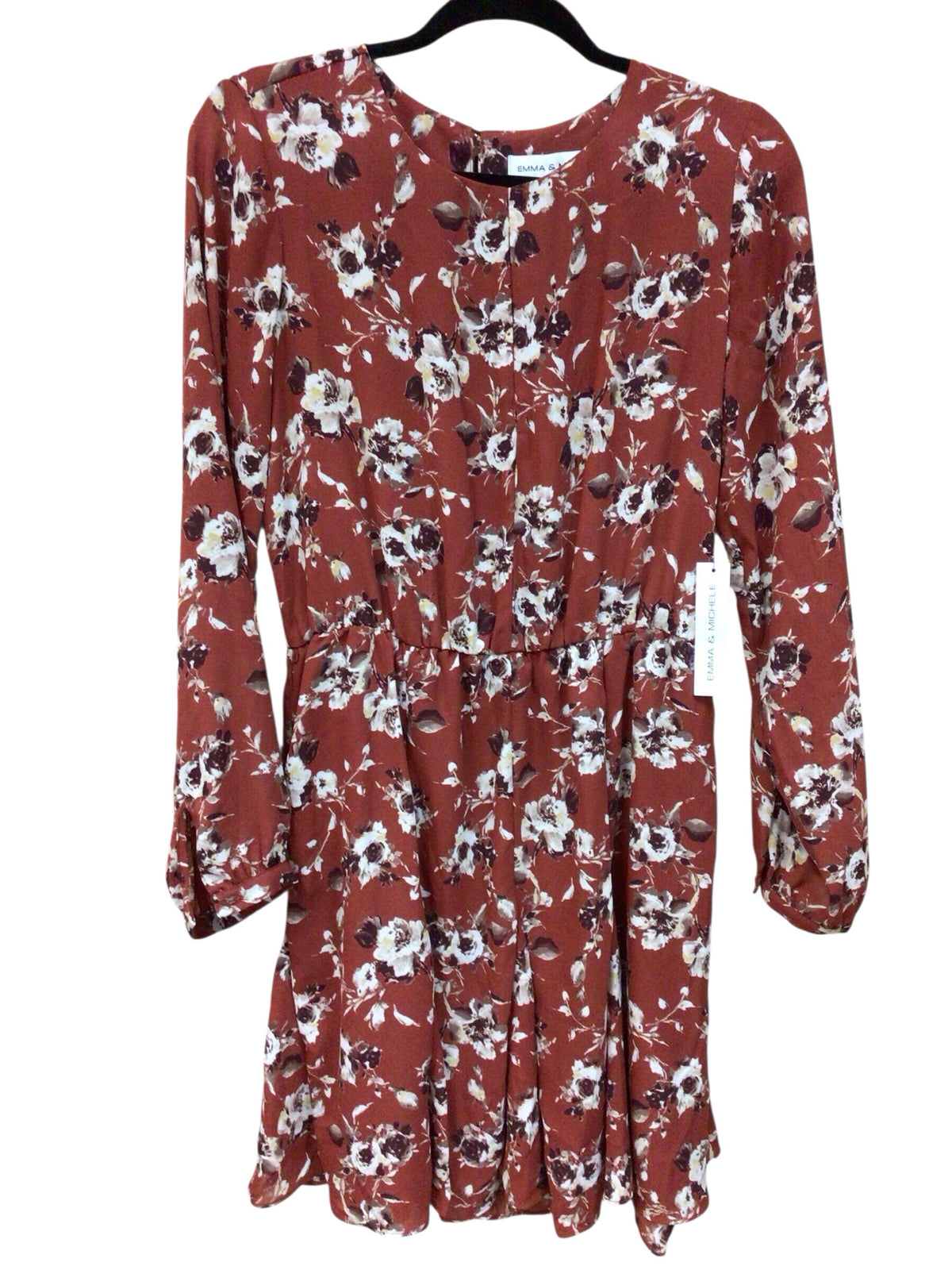 Emma & Michele Floral Long Sleeve Dress Size Medium NWT