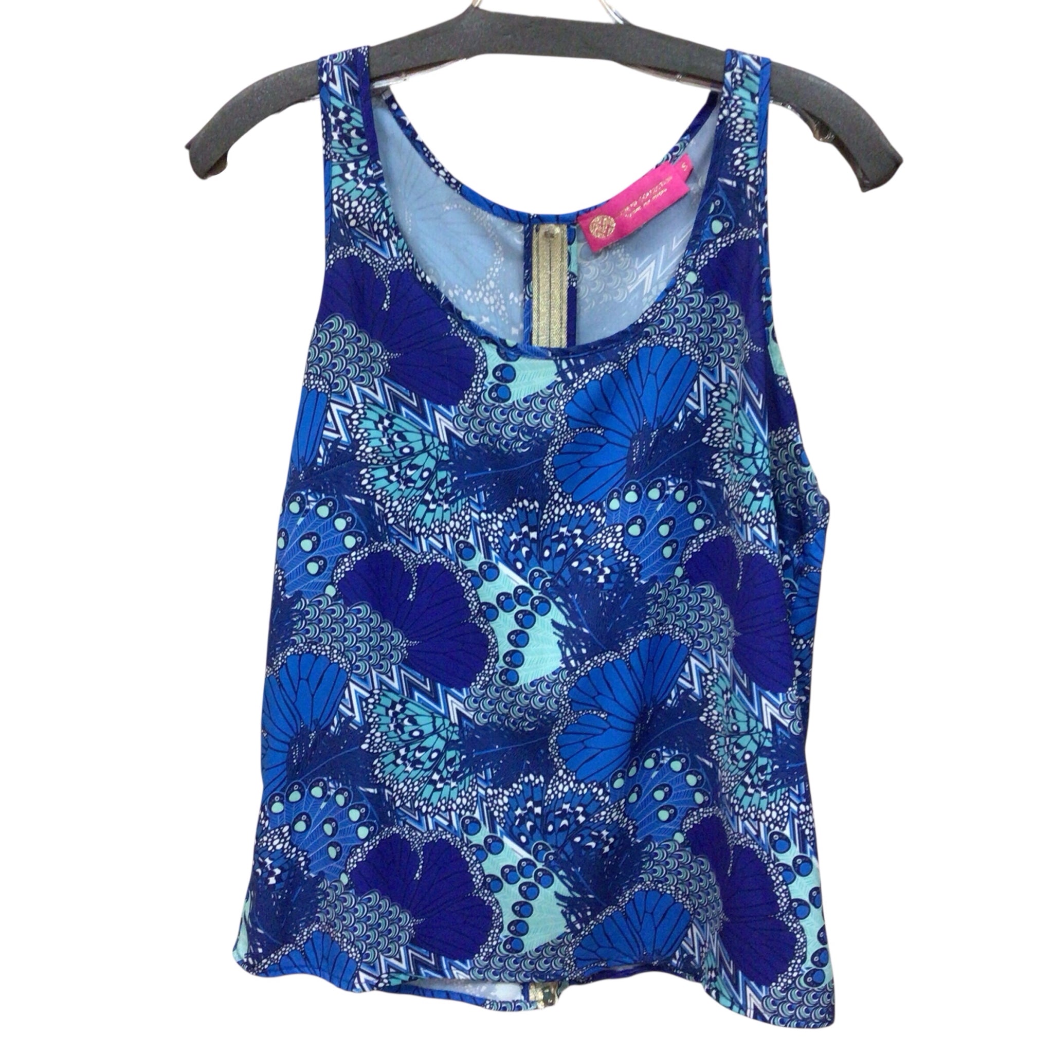 Macbeth Collection Blue Sleeveless Top Size Small