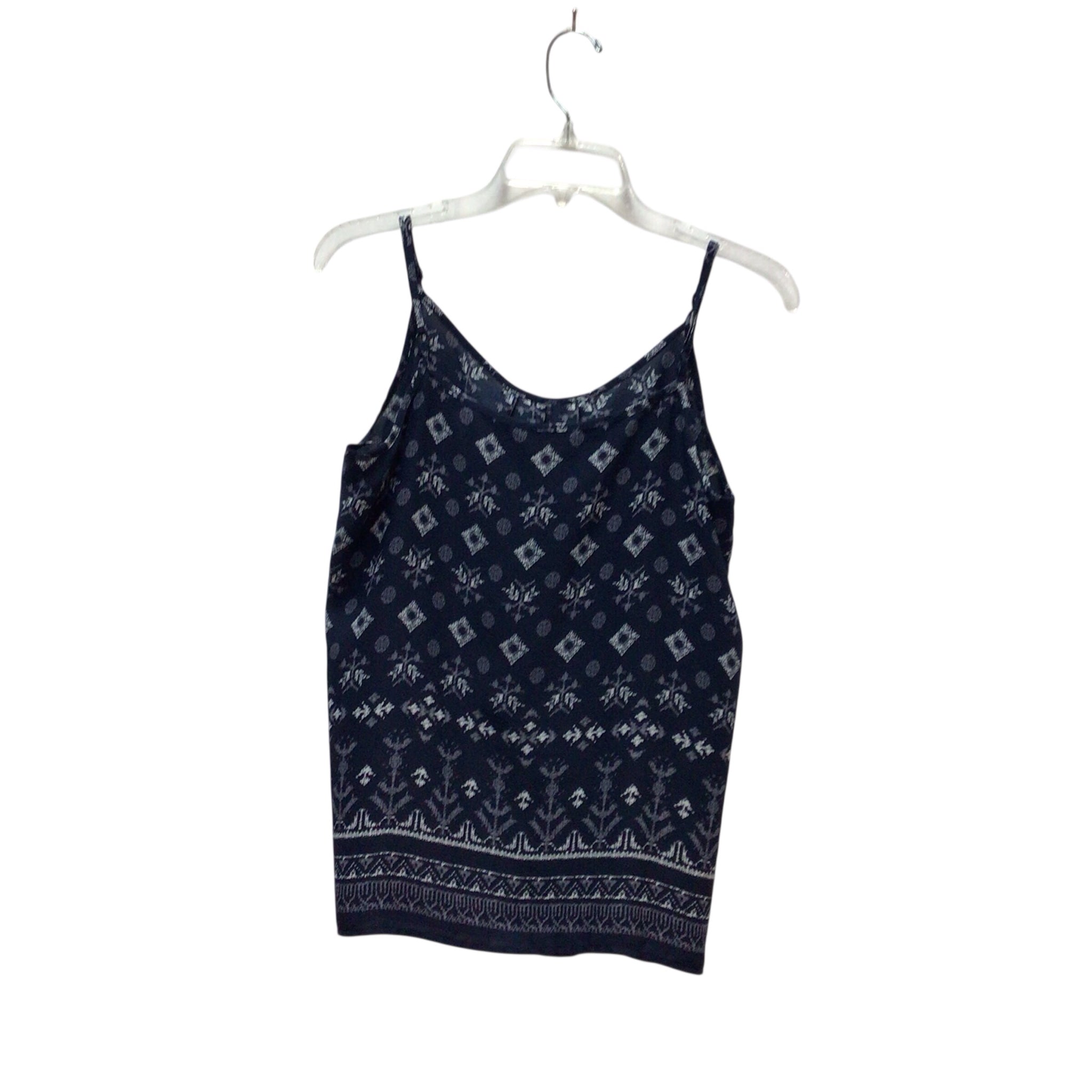 Loft Navy Aztec Print Sleeveless Top Size Medium