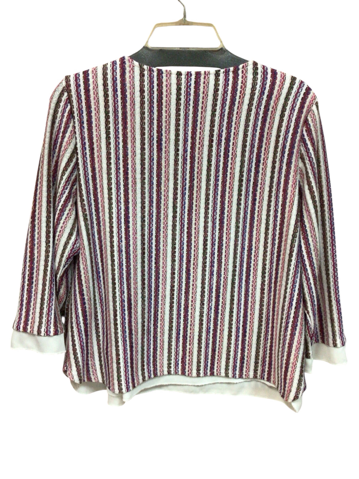 Alfred Dunner Colorful Striped 3/4 Sleeve Top Size Petite Large