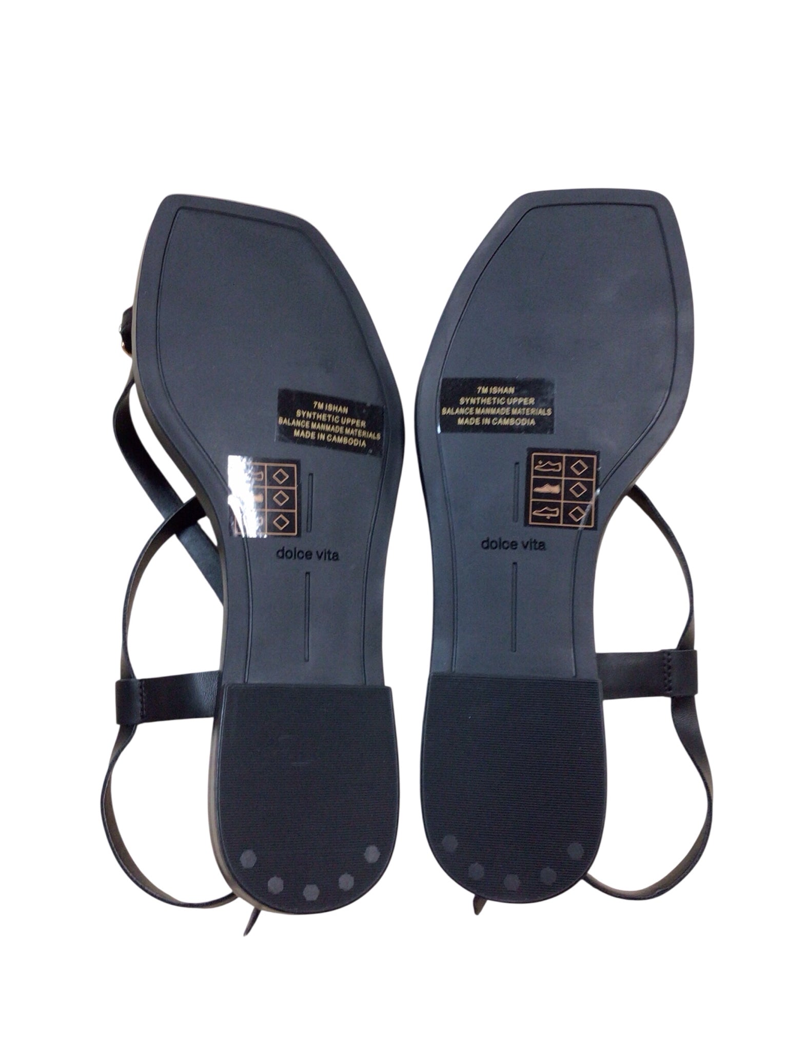 Dolce Vita Ishan Black Strappy Sandals Size 7