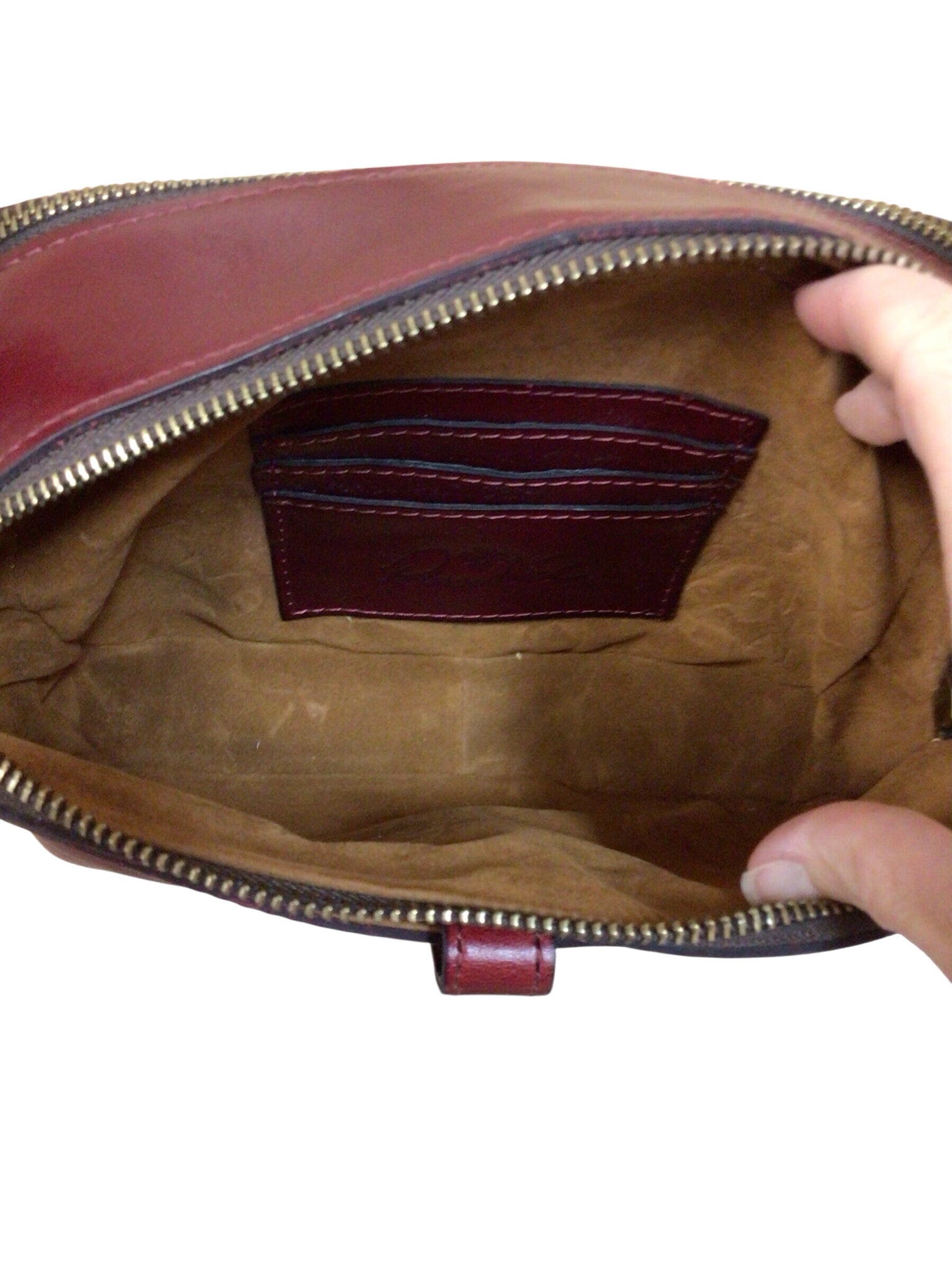 Patricia Nash "Alessa" Burgundy Leather Crossbody Bag