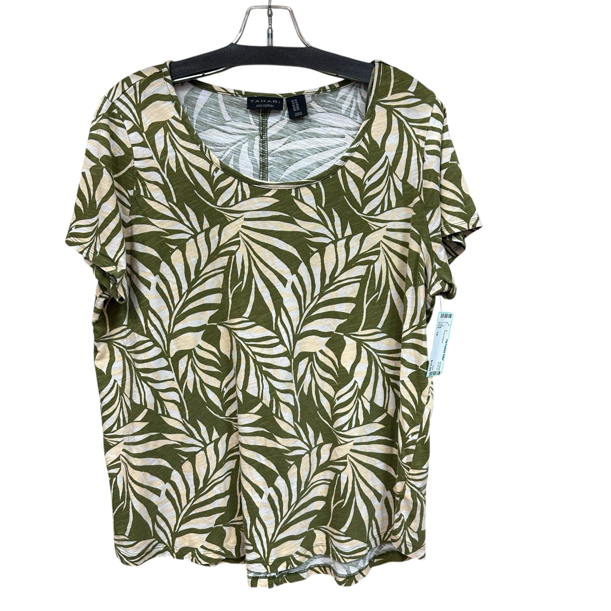 Tahari Size 1X Short Sleeve Top