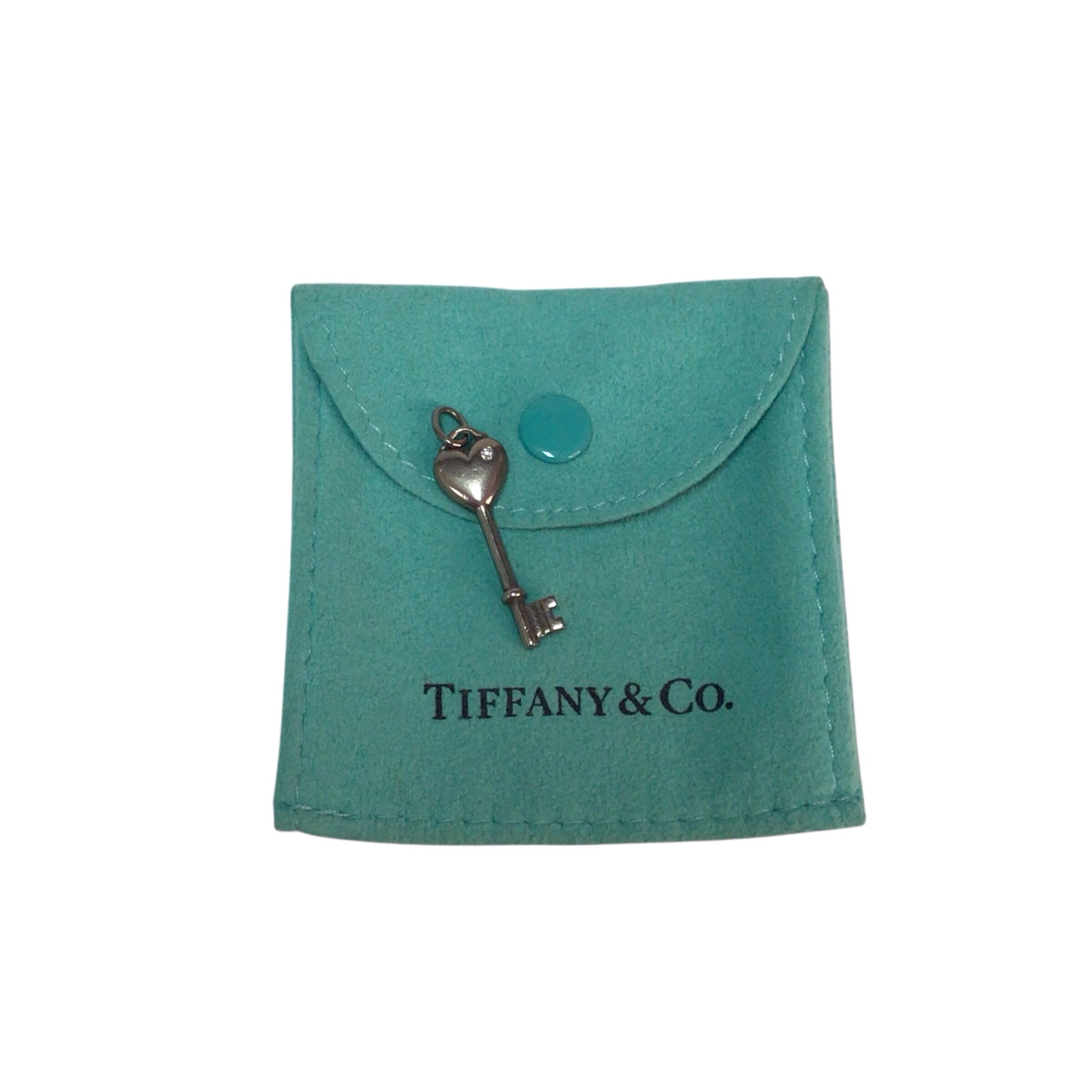 Tiffany & Co. 925 Silver Mini Diamond Heart Key