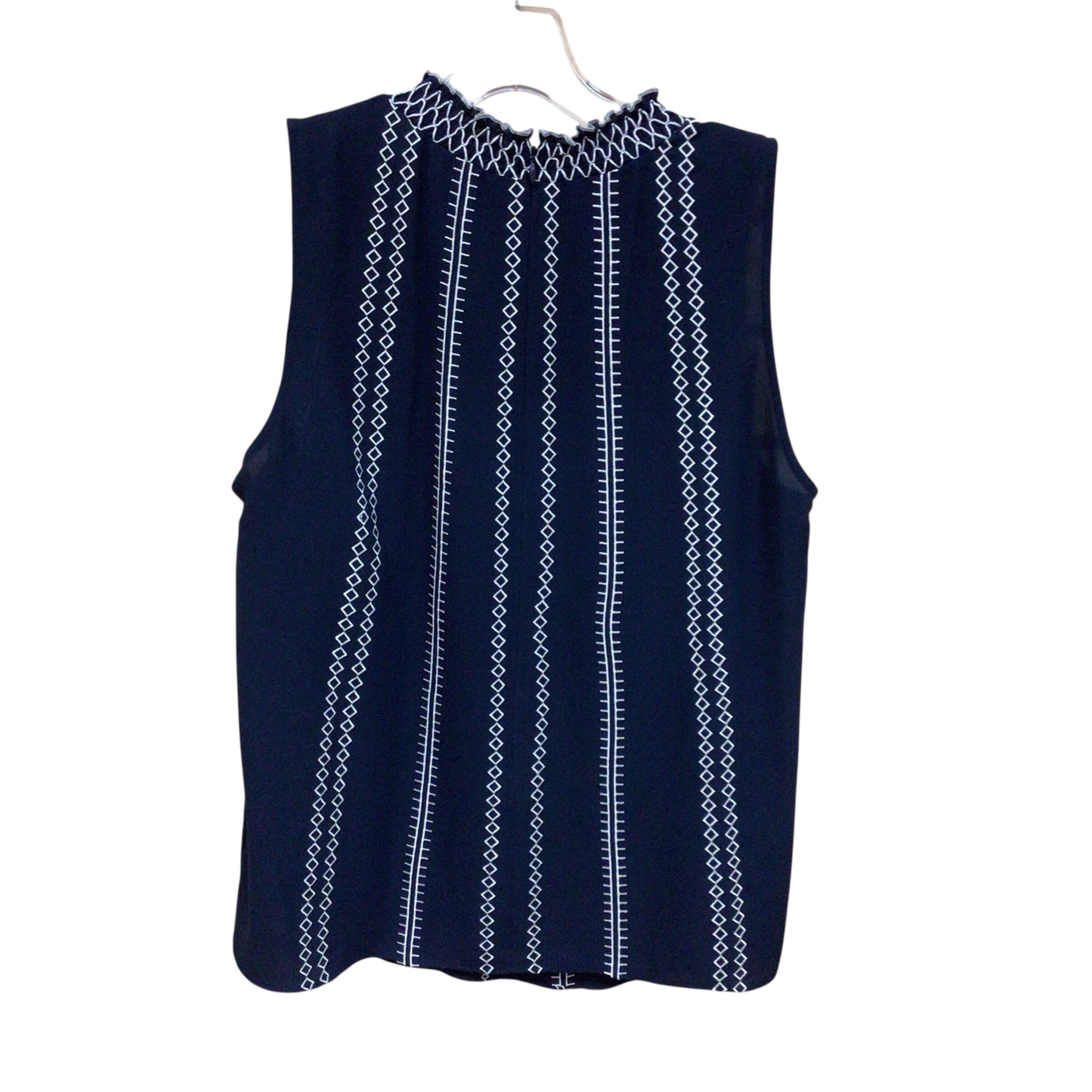 White House Black Market Navy Sleeveless Top Size Medium