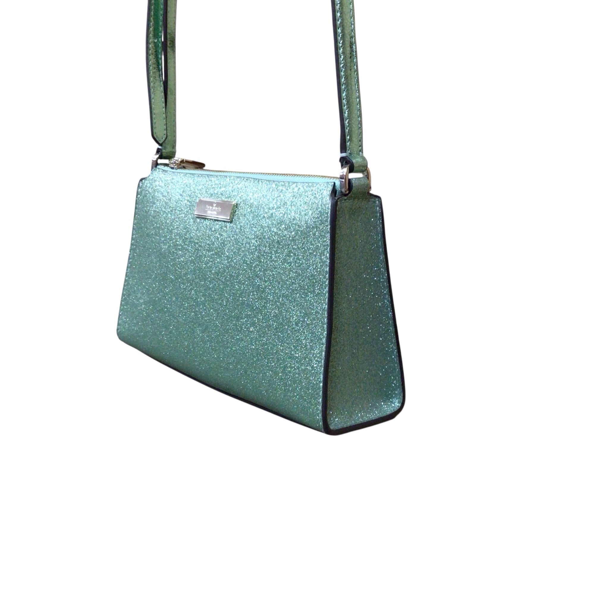 Kate Spade "Kenzie" Green Glitter Mini Crossbody Bag