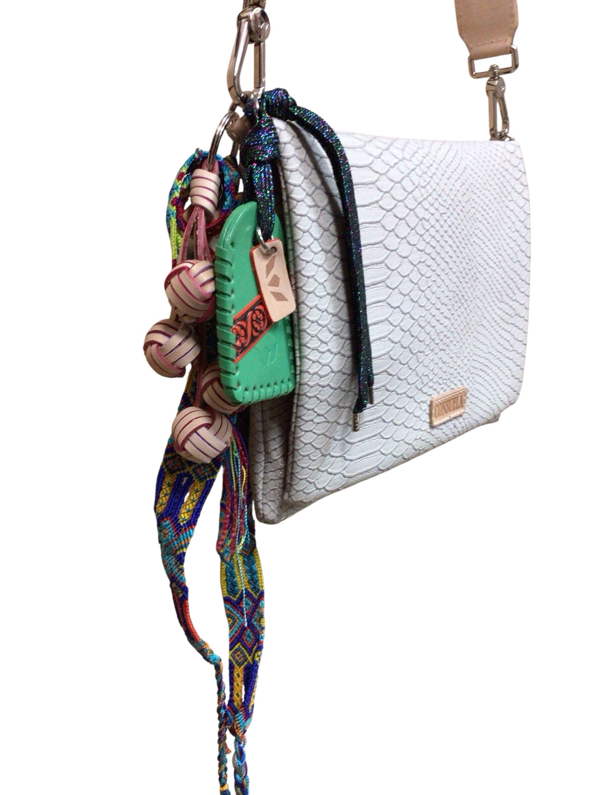 Consuela "Metro Thunderbird" Gray Leather Crossbody