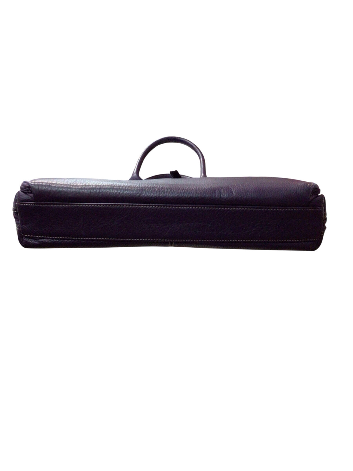 Levenger Purple Pebbled Leather Expandable Briefbag