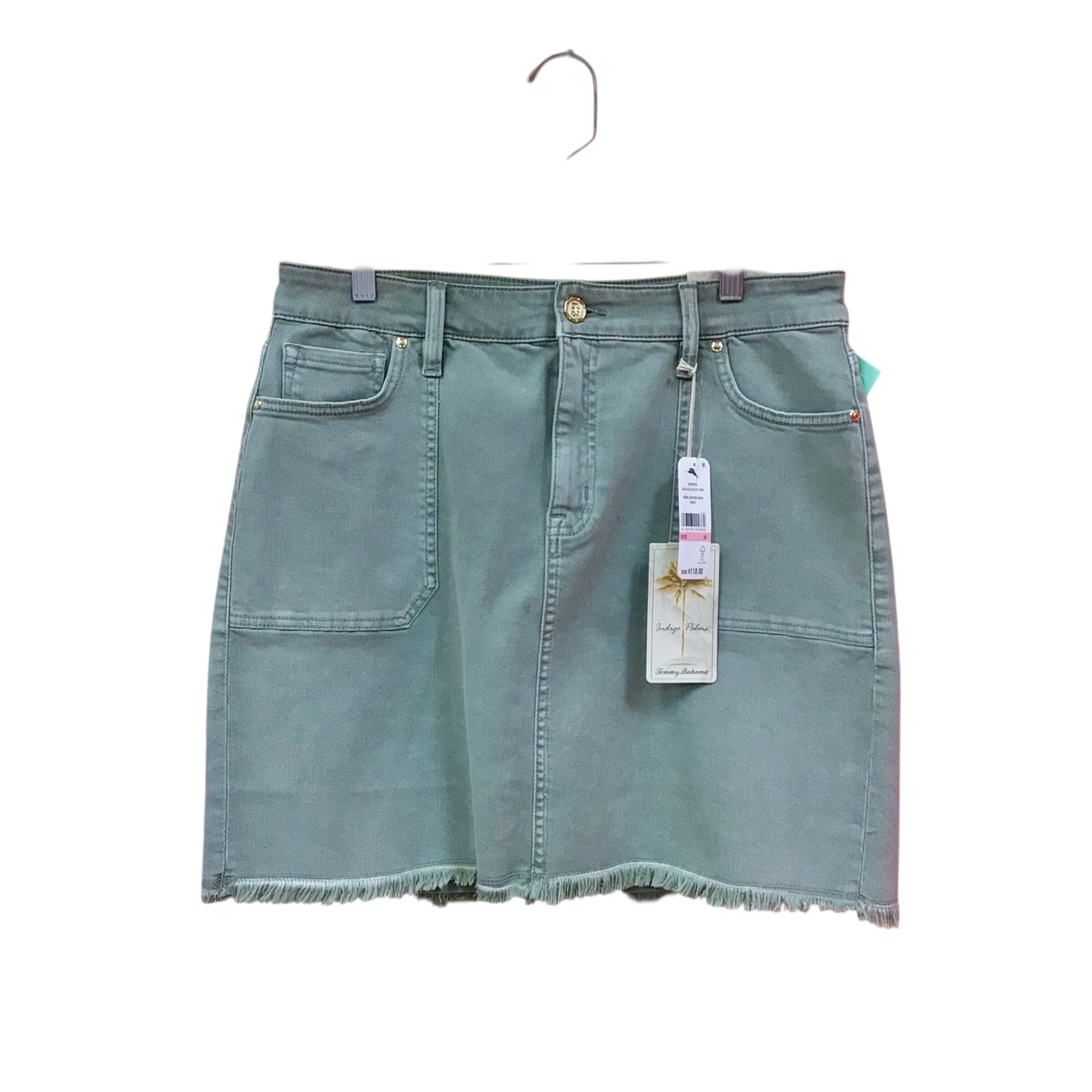 Tommy Bahama Green Denim Skirt Size 10 NWT