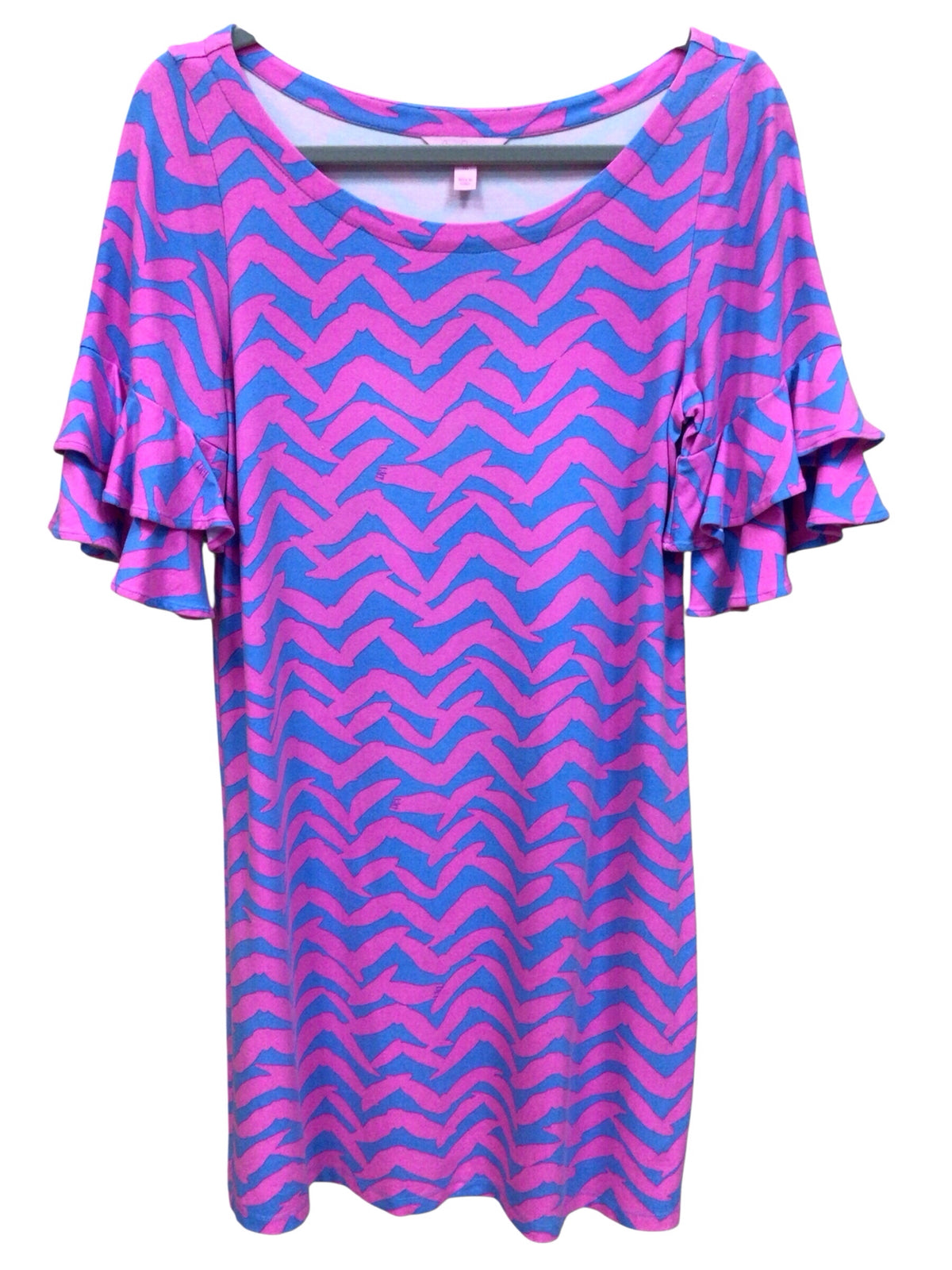 Lilly Pulitzer "Lula" Pink & Blue Short Sleeve Dress Size Medium