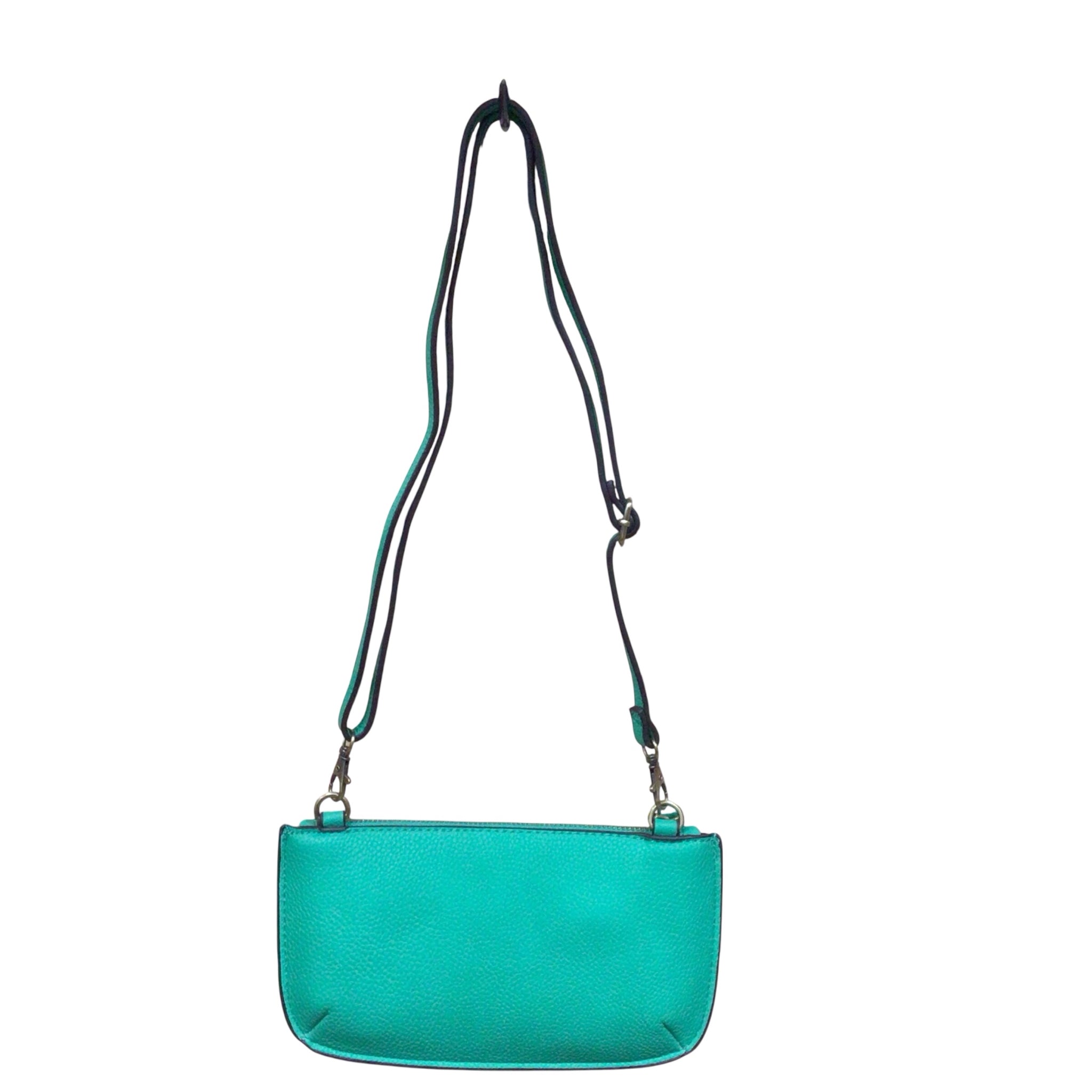 Joy Susan Green Textured Vegan Leather Crossbody Wristlet