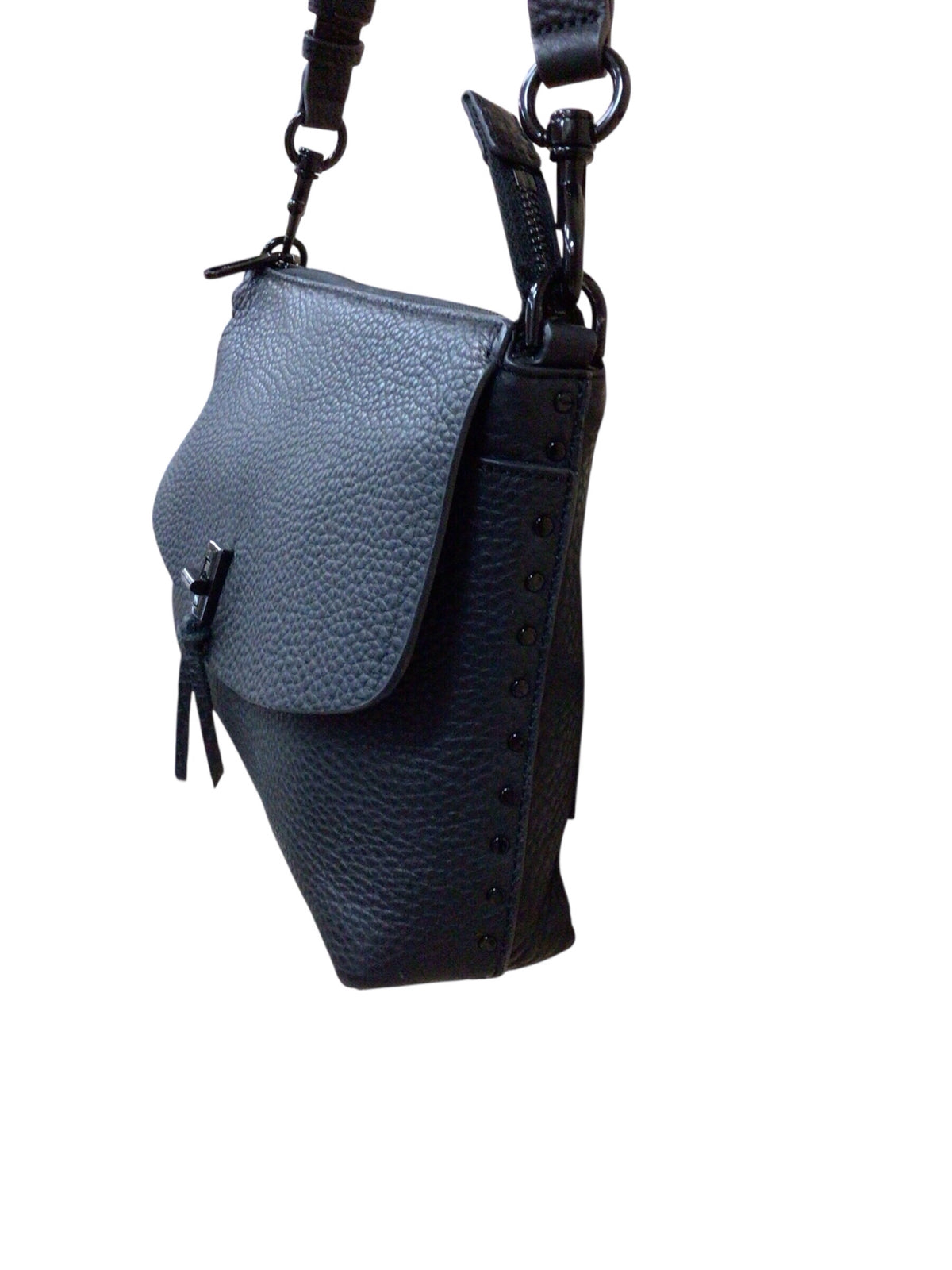 Rebecca Minkhoff "Darren" Black Pebbled Leather Shoulder Bag