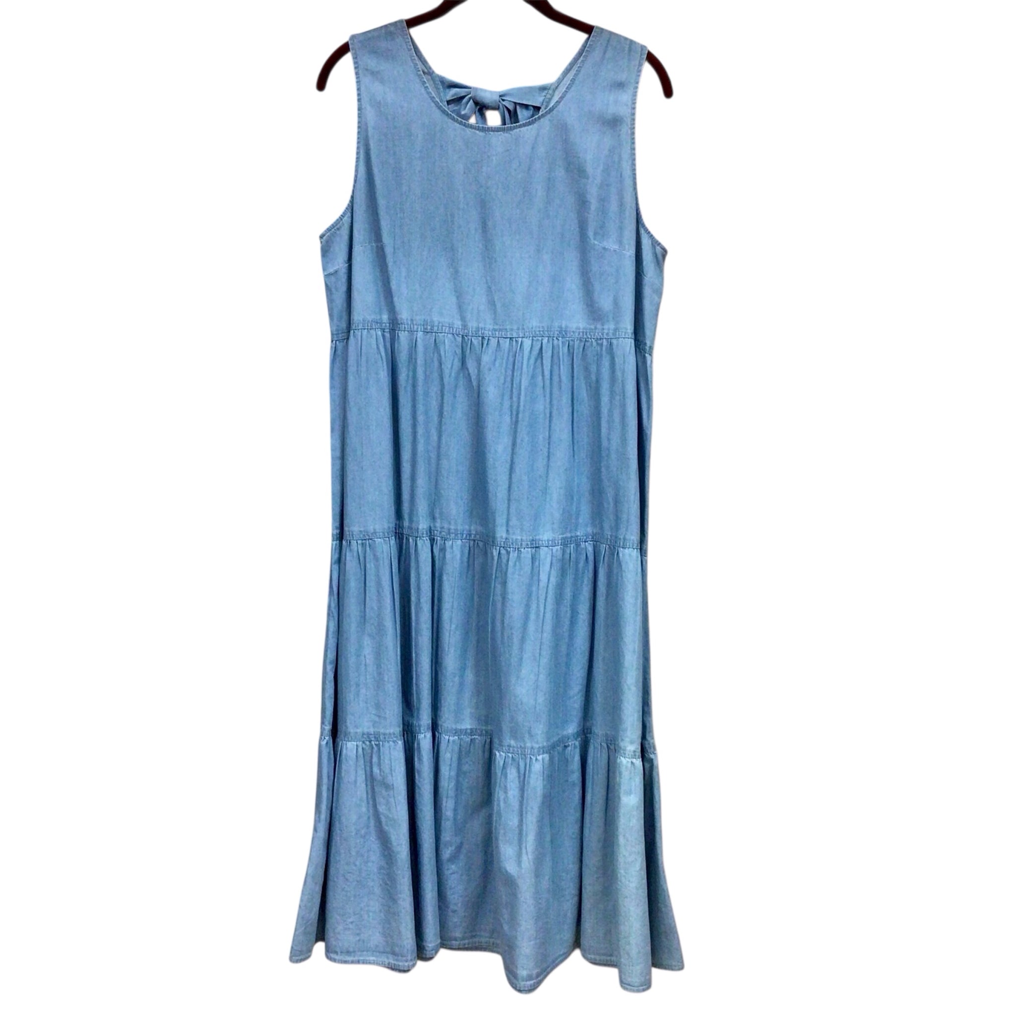 New Directions Denim Colored Sleeveless Dress Size Large NWT