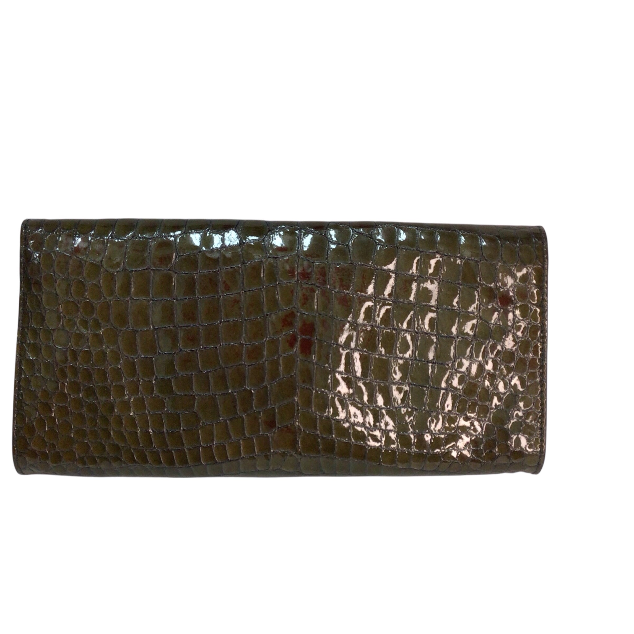 Cole Haan Green Croc Clutch NWT