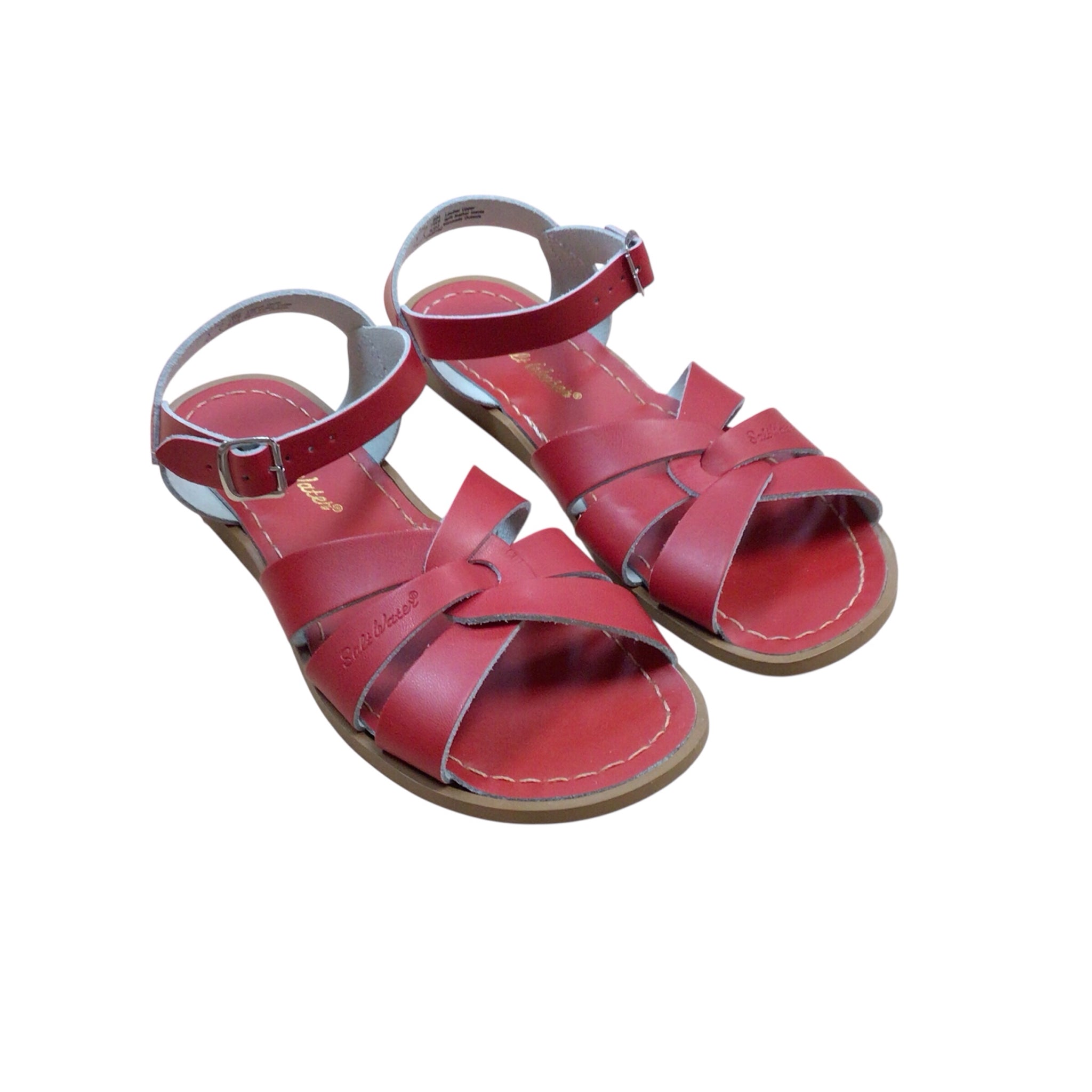 Salt Water "The Golden Boot" Red Leather Sandals Size 9