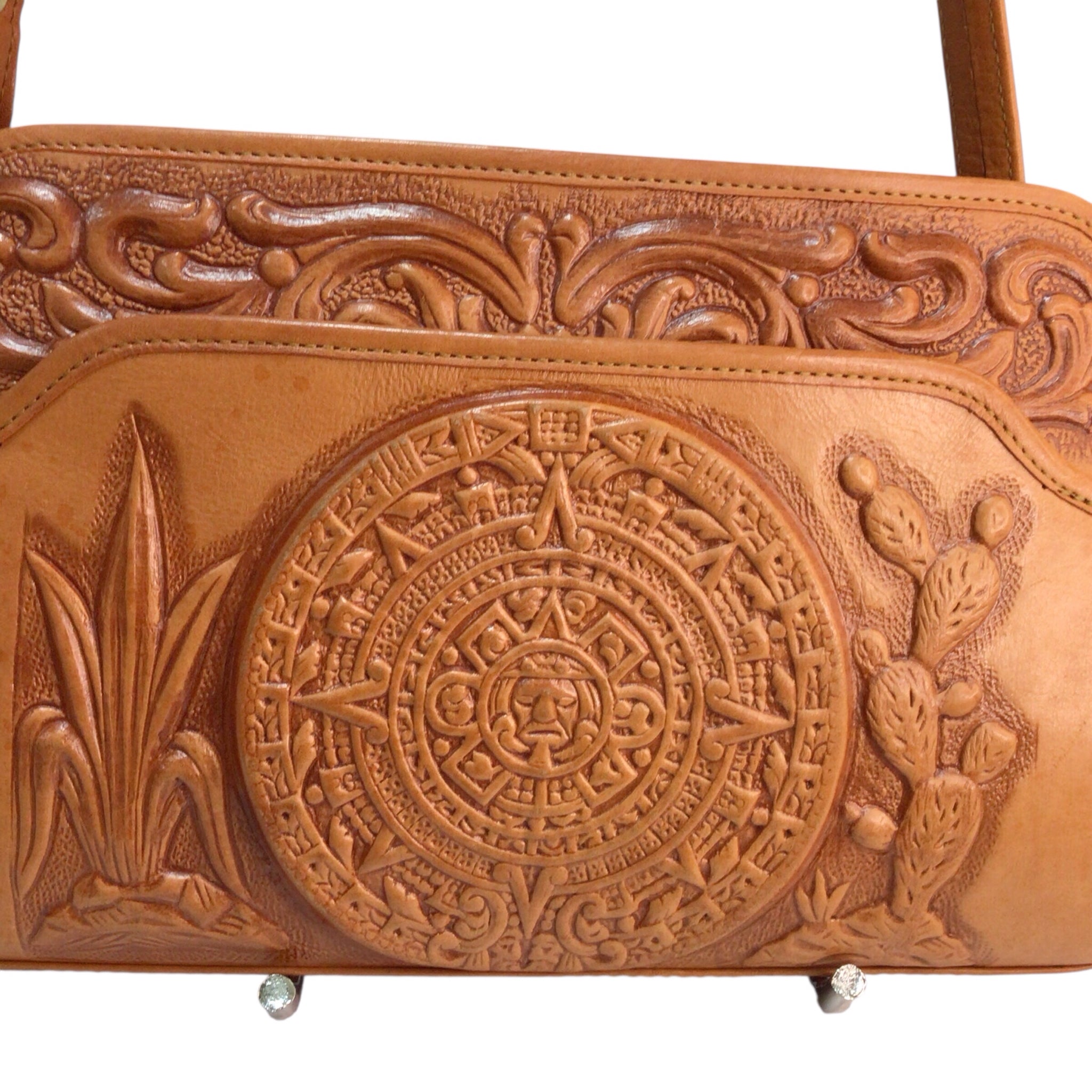 Mont-Abur Vintage Mexican Hand Tooled Leather Handbag