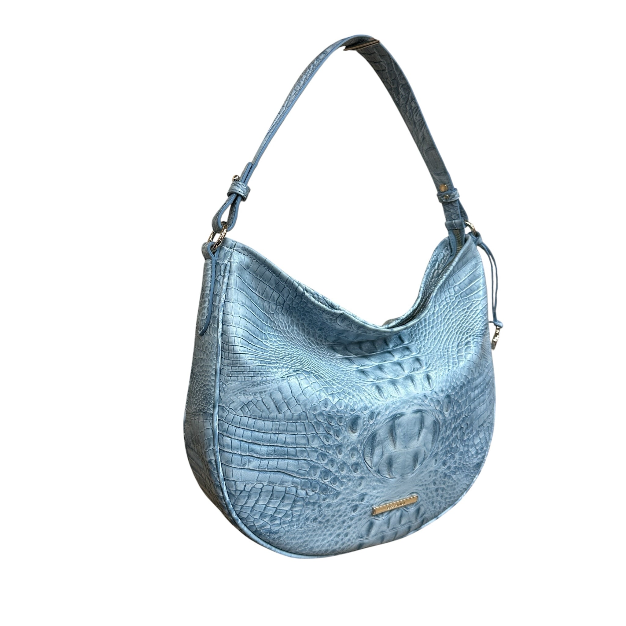 Brahmin Kathleen Stonewash Blue Alden Road Leather Shoulder Bag