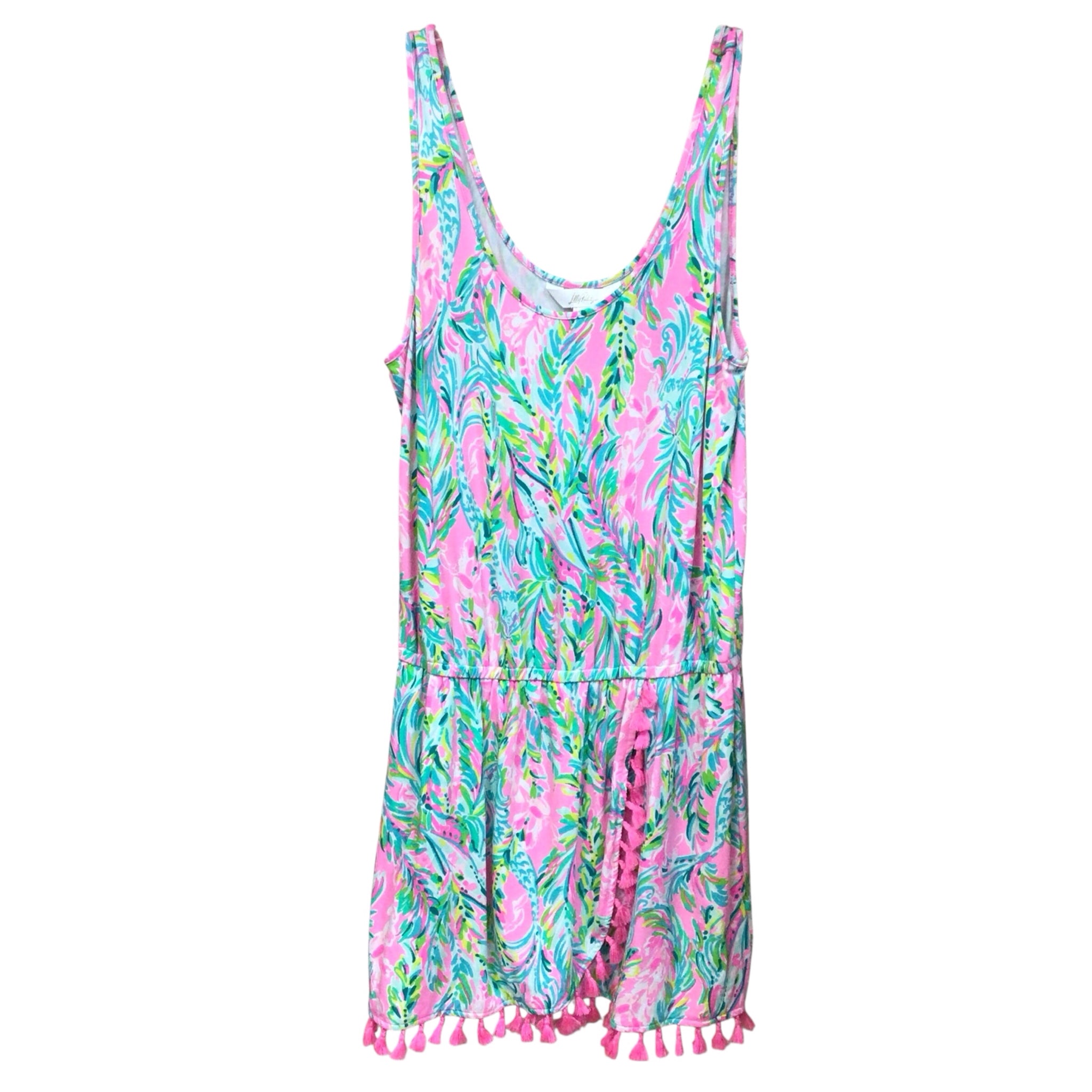 Lilly Pulitzer Pink & Green Sleeveless Romper Size Medium