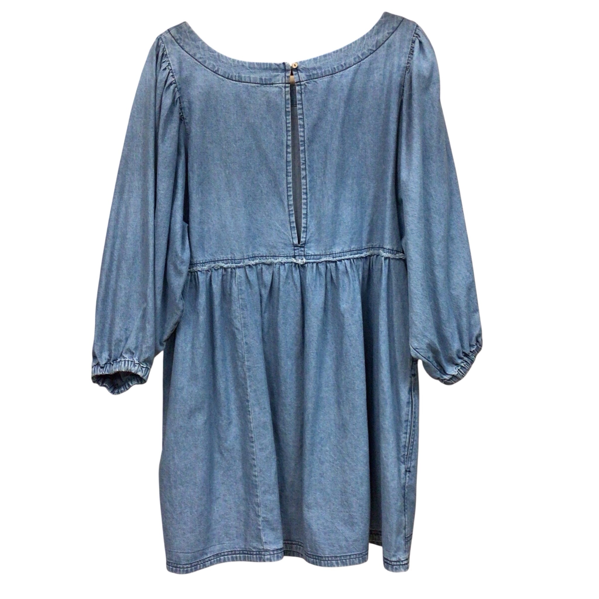 Free People Long Sleeve Denim Dress Size Large