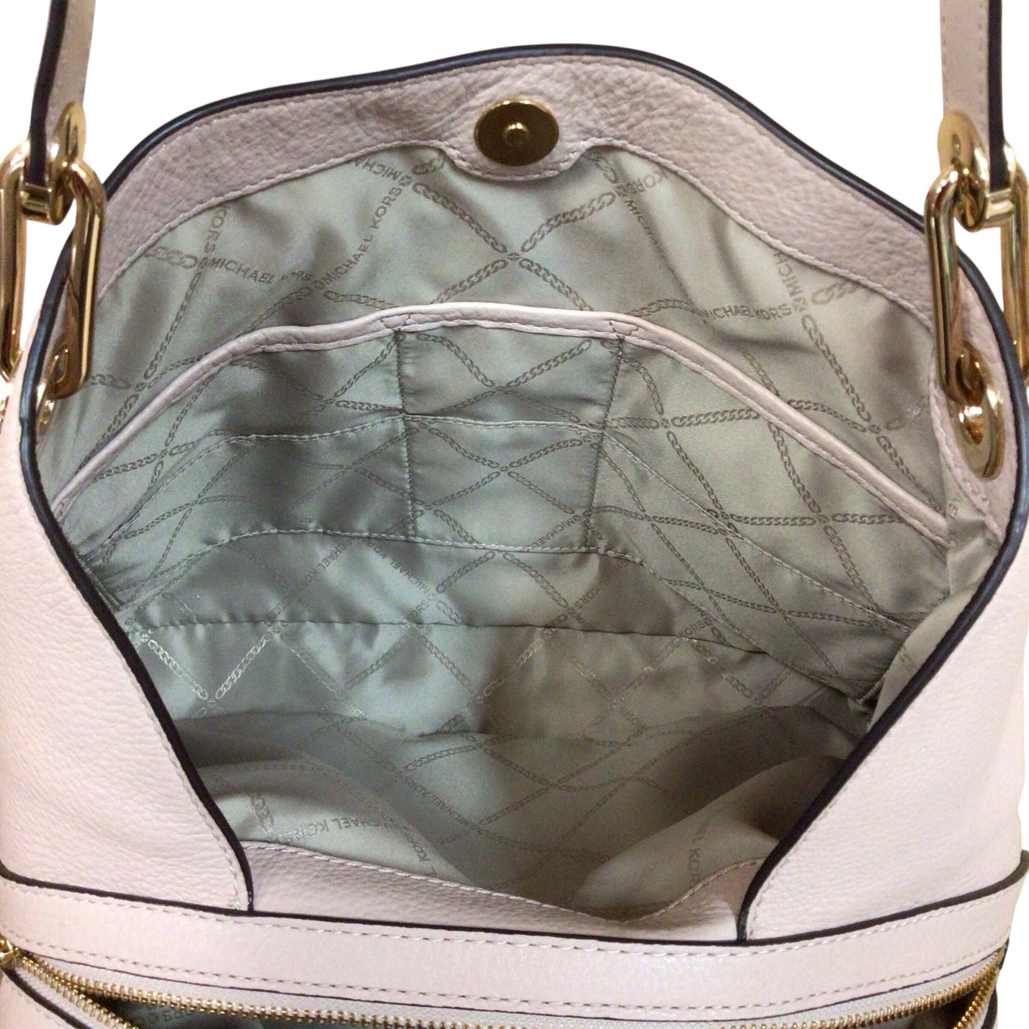 Michael Kors "Raven" Soft Pink Leather Shoulder Bag
