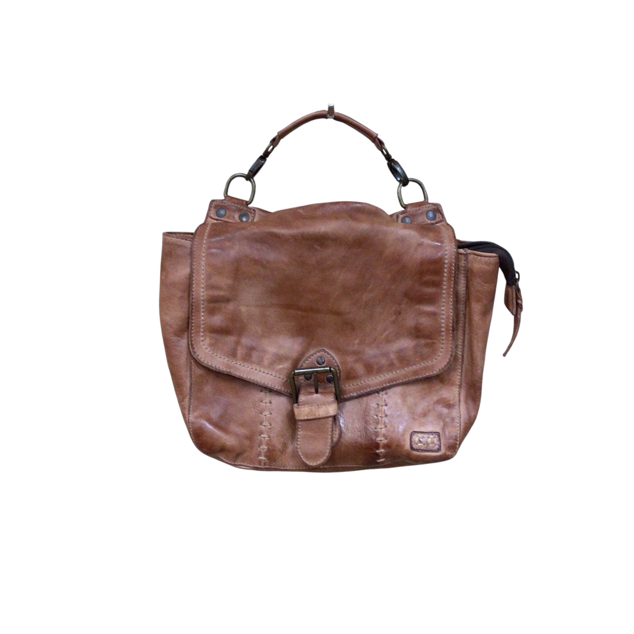 Bed Stu Bathsheba Brown Leather Satchel Crossbody Bag