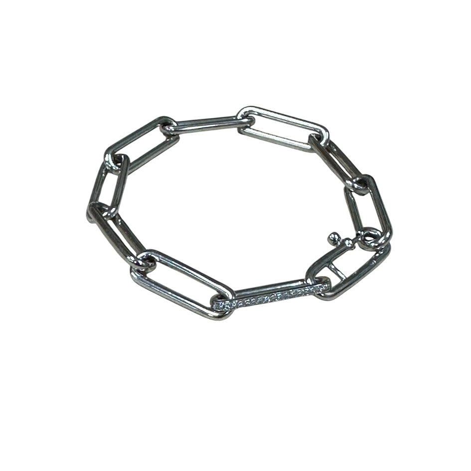 Ti Sento Sterling Silver Bracelet - Paperclip Milano Chain Design
