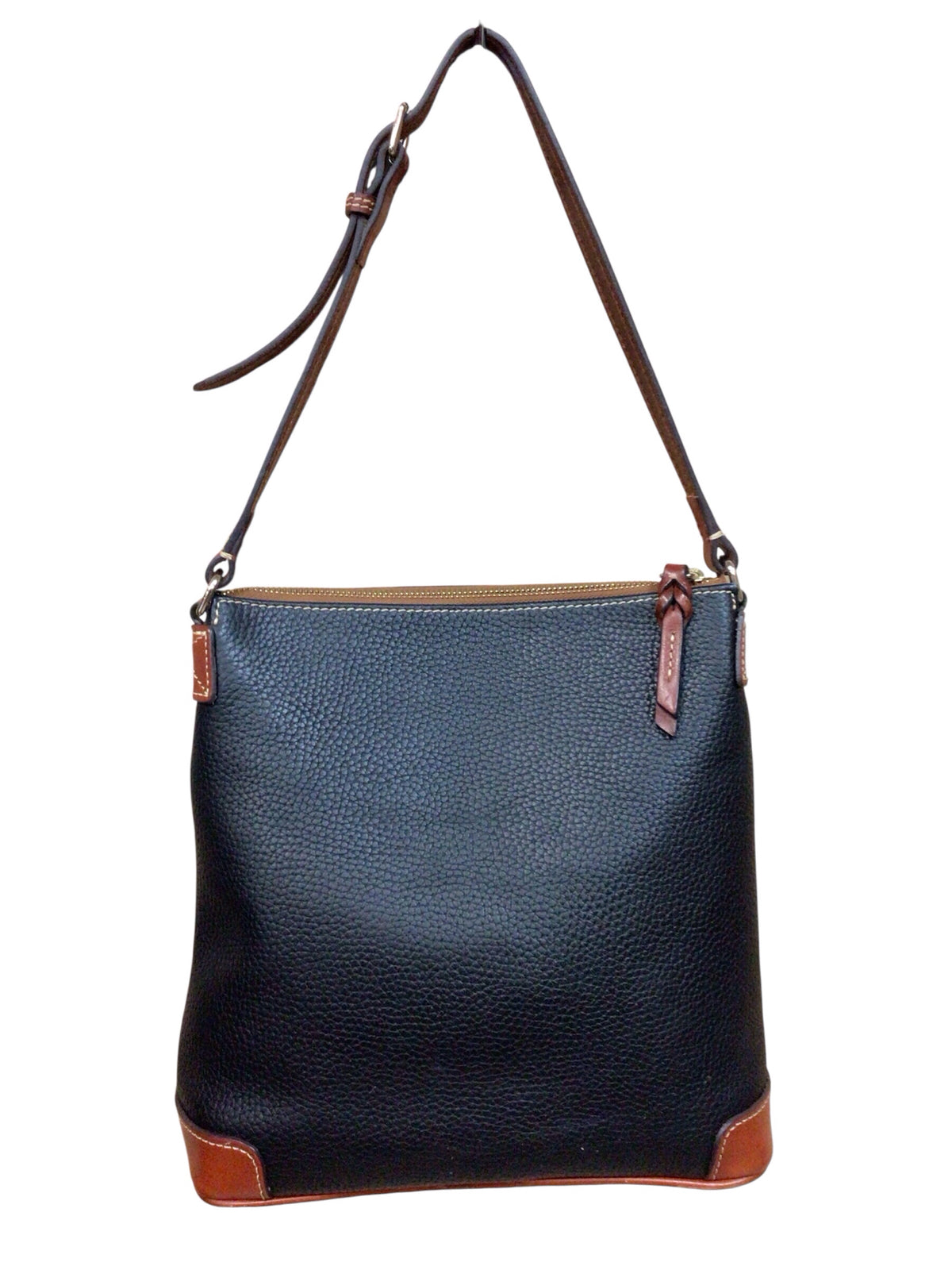 Dooney & Bourke Black & Brown Pebbled Leather Shoulder Bag