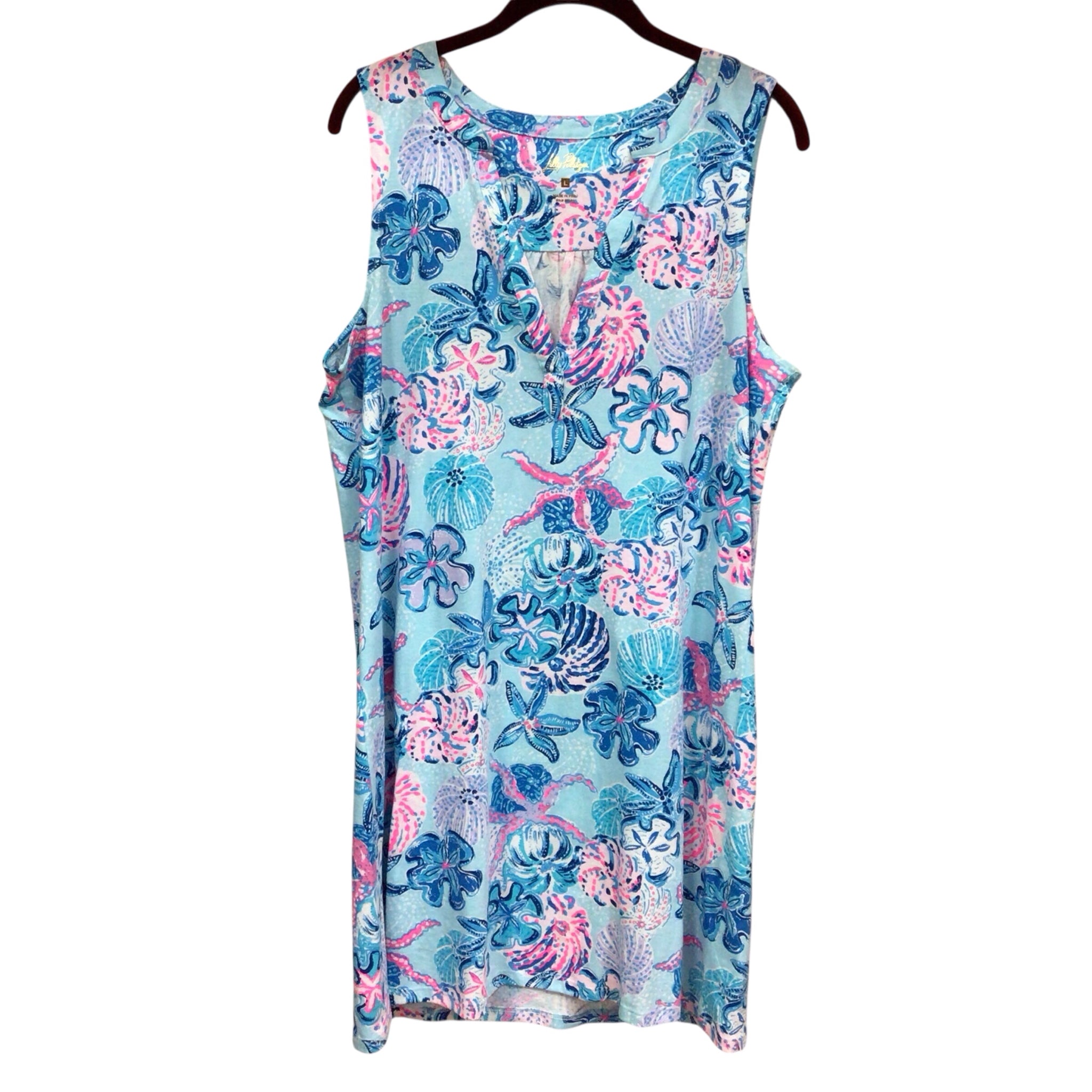 Lilly Pulitzer Dev Dress "Bahamas Beachcomber" Size Large