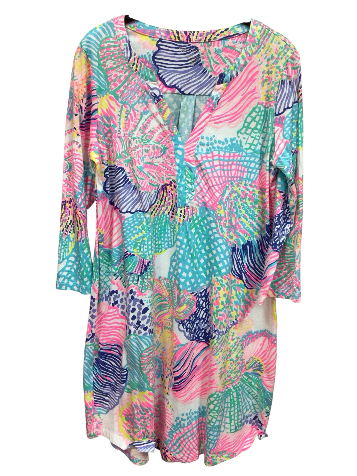 Lilly Pulitzer "Ali" 3/4 Sleeve "Roar of the Seas" Dress Size Large