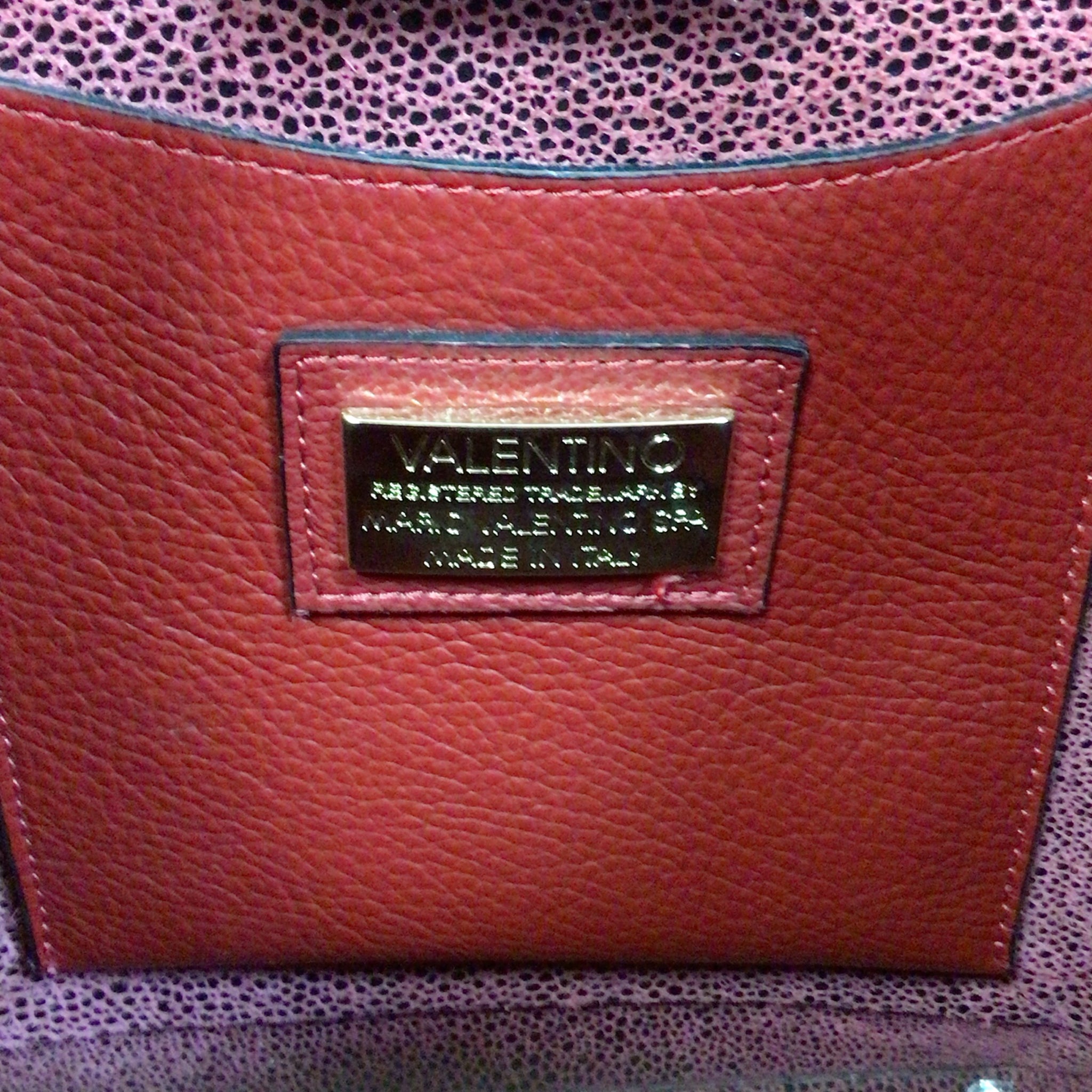 Mario Valentino "Callie" Red Italian Pebbled Leather Shoulder Crossbody Bag
