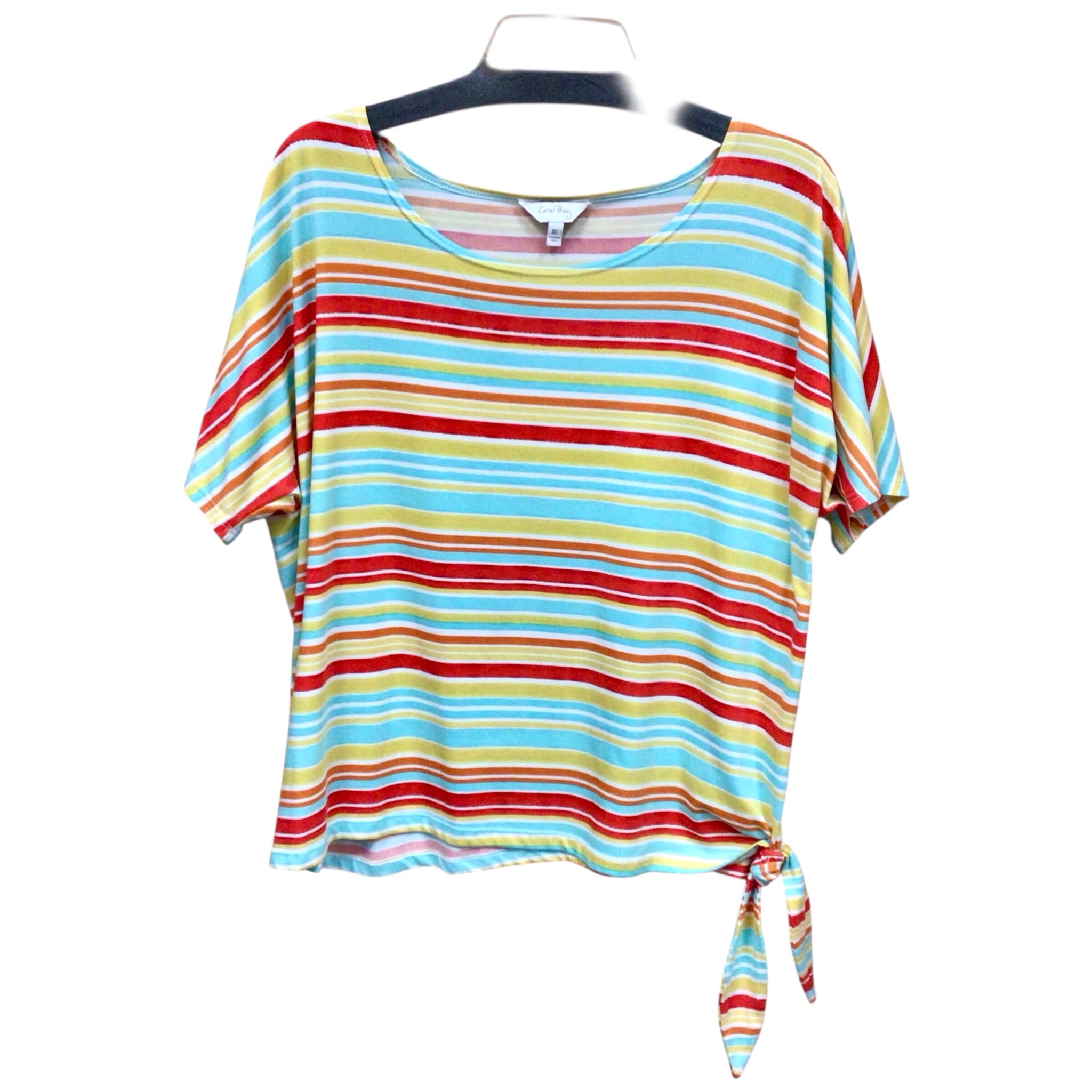 Coral Bay Multi-Colored Short Sleeve Top Size XL