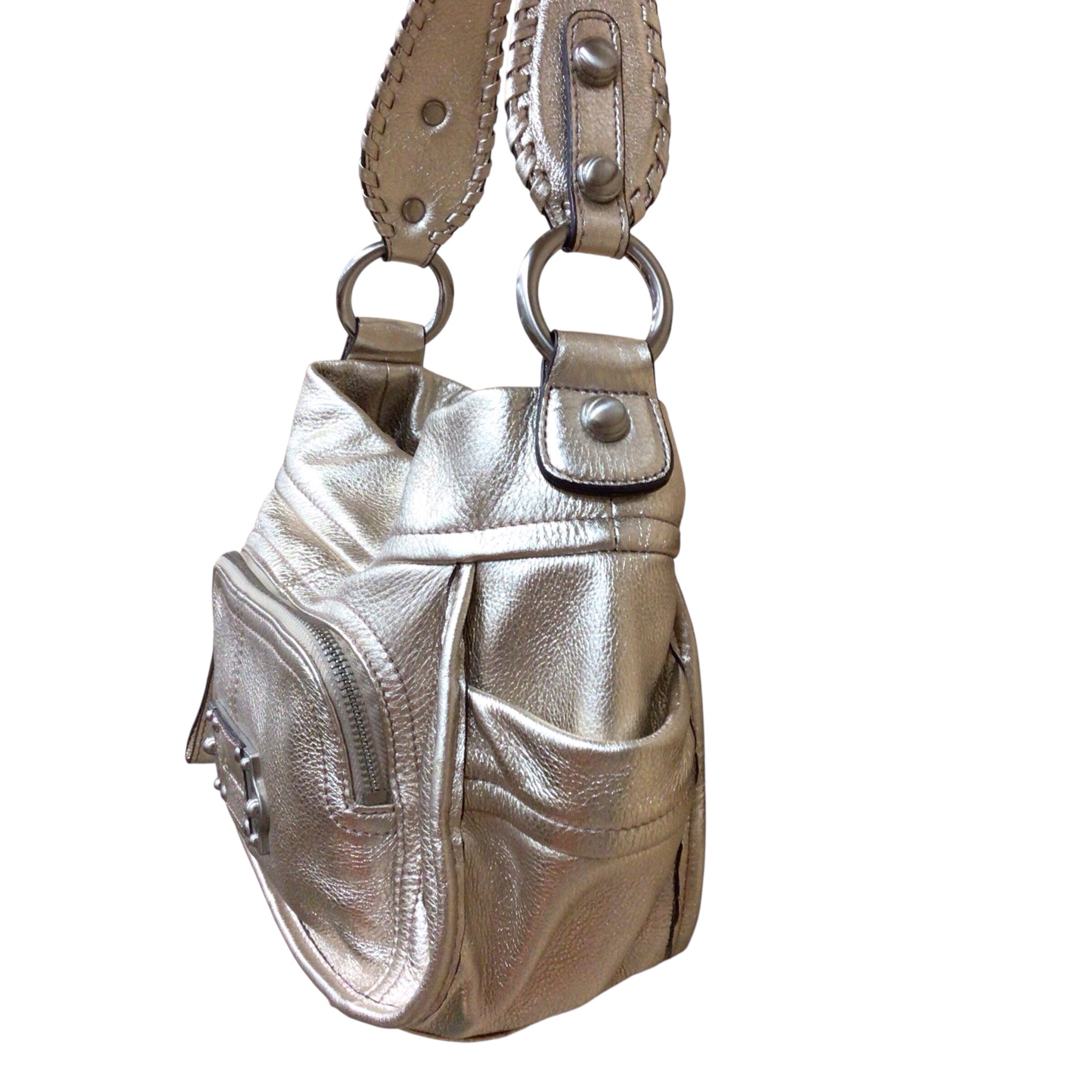 B Makowsky Metallic Gold Shoulder Bag