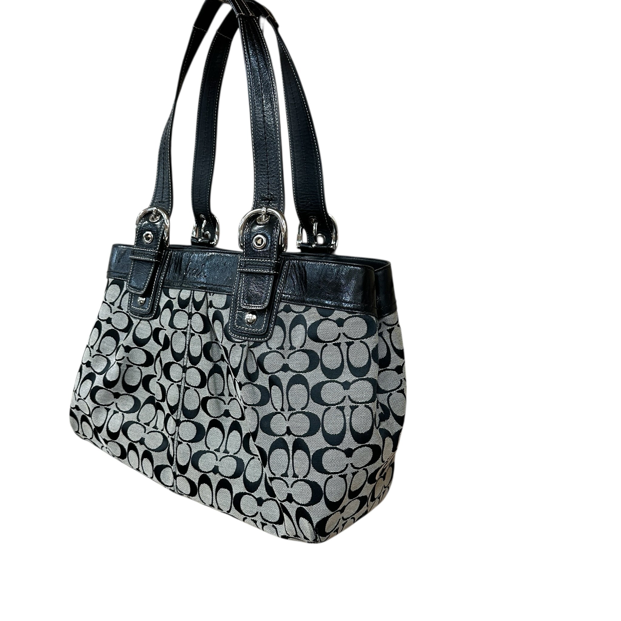 Coach 13743 Signature Canvas Black & Gray Shoulder Bag