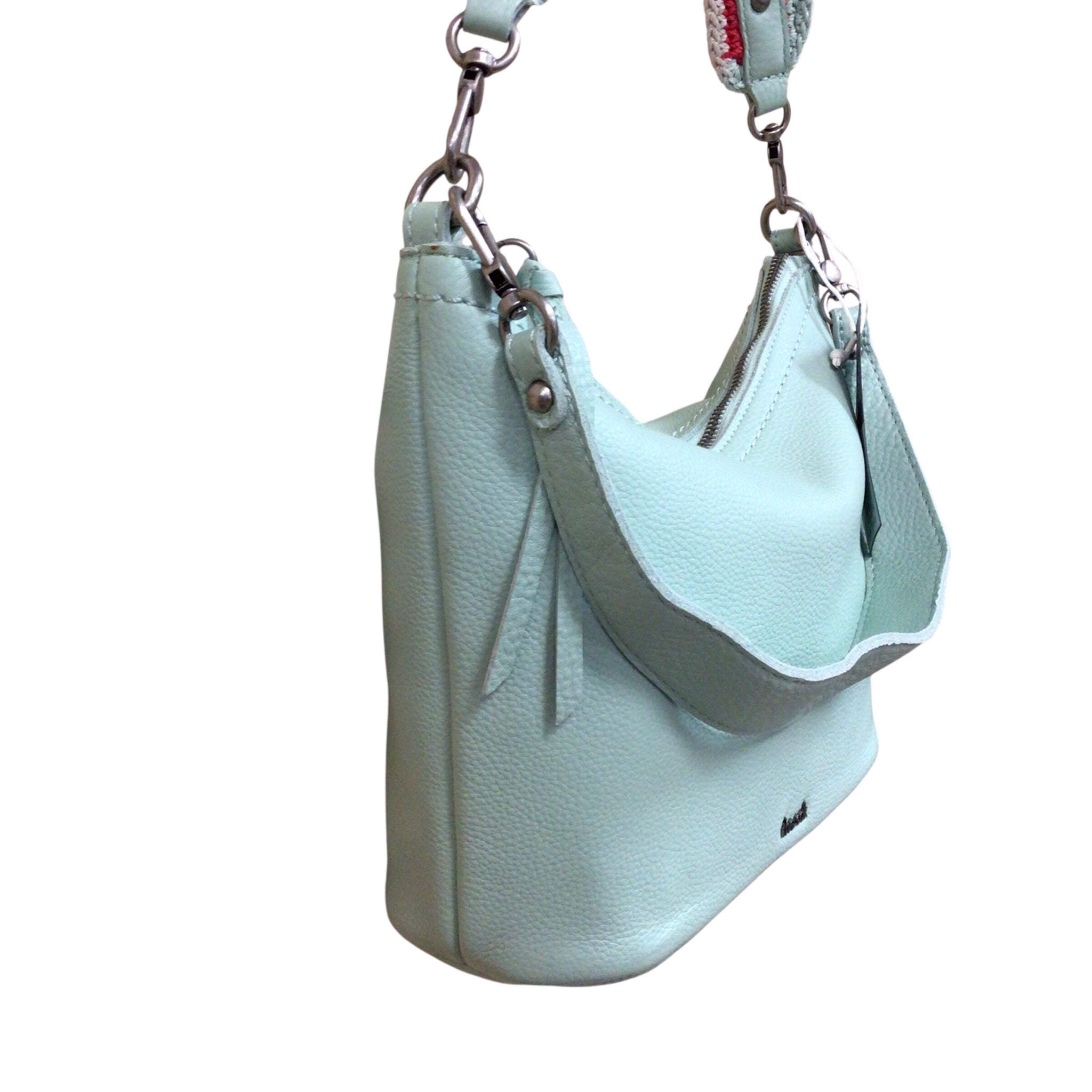 The Sak "Jasmine" Aqua Leather Shoulder Bag