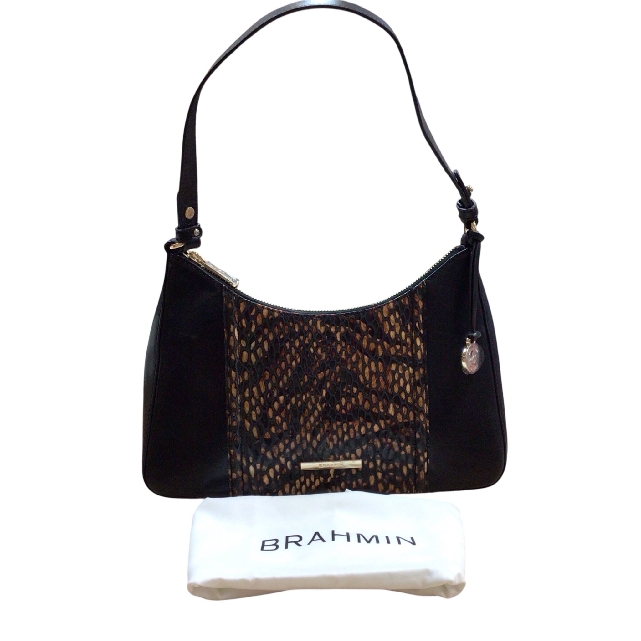 Brahmin "Esme" Cocoa Blanchard Leather Shoulder Bag