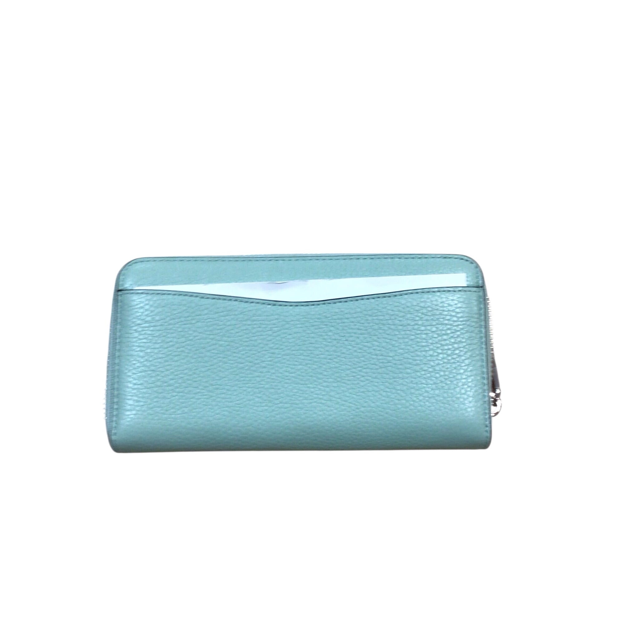 Kate Spade Continental Zip Around Seawater Green Pebbled Leather Wallet