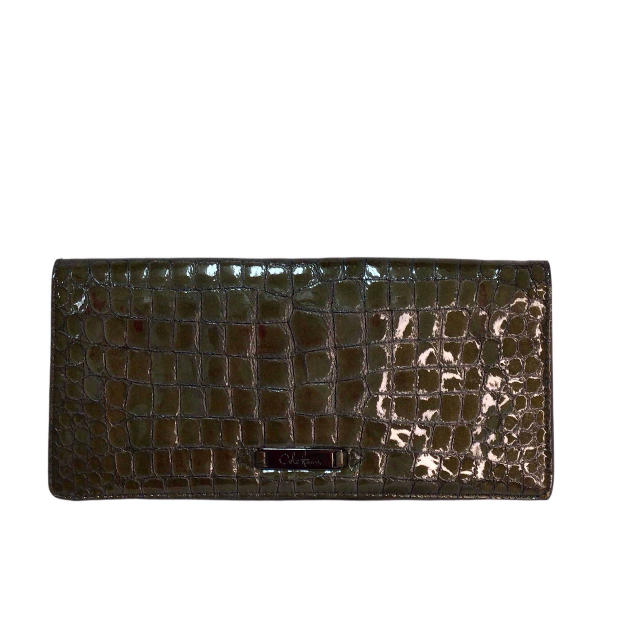Cole Haan Green Croc Clutch NWT