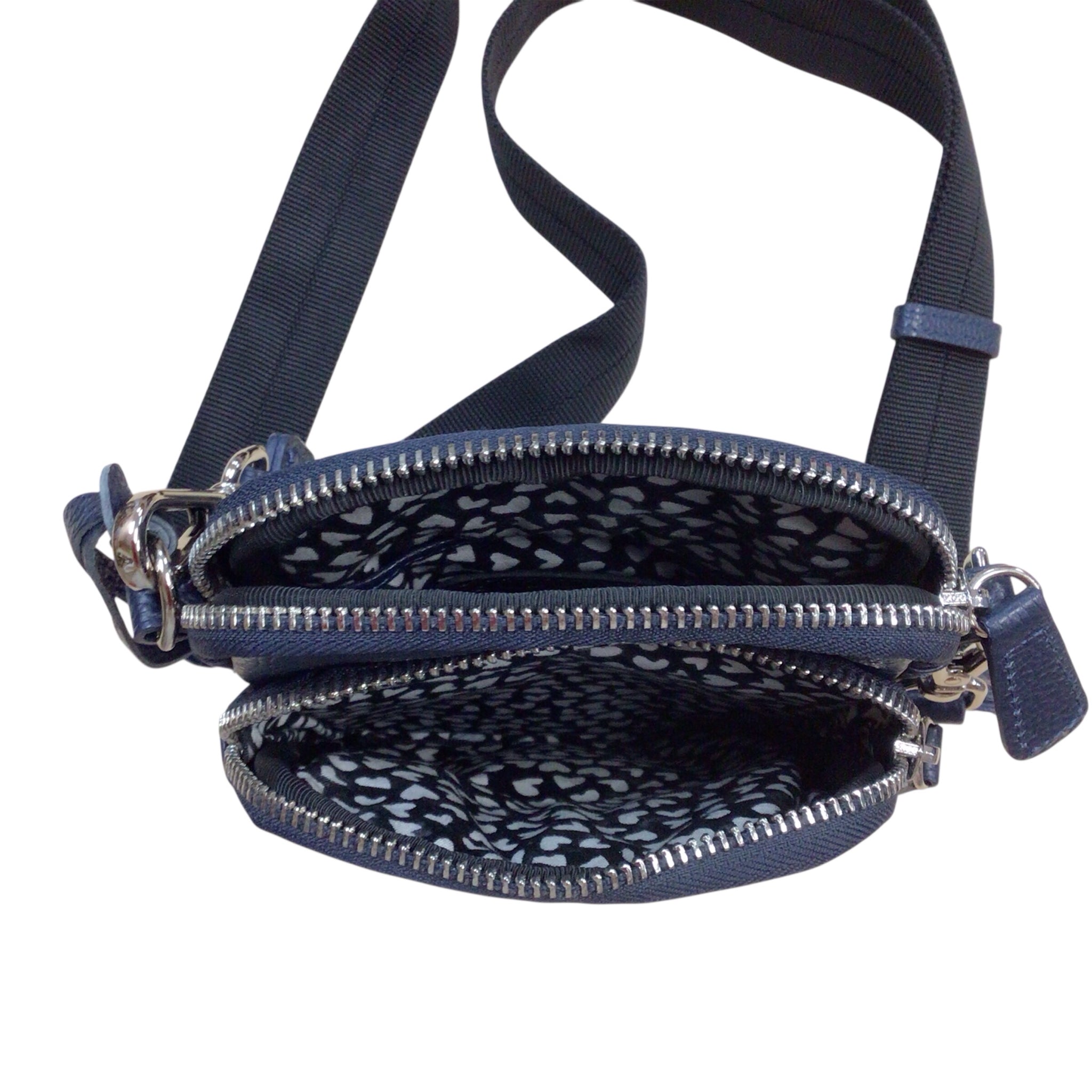 Brighton "Love" Navy Leather Studded Crossbody Bag