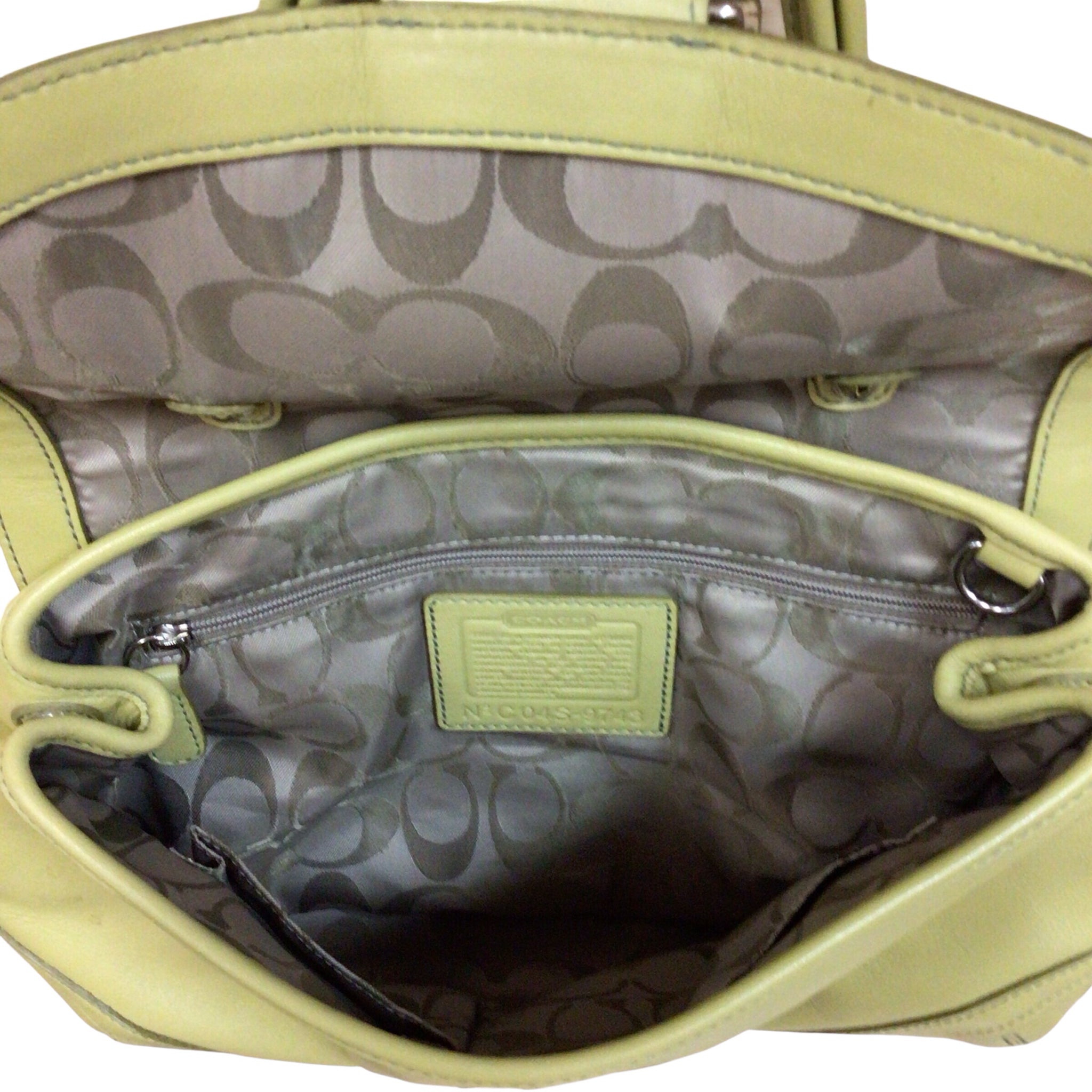 Coach 9743 Green Leather Satchel