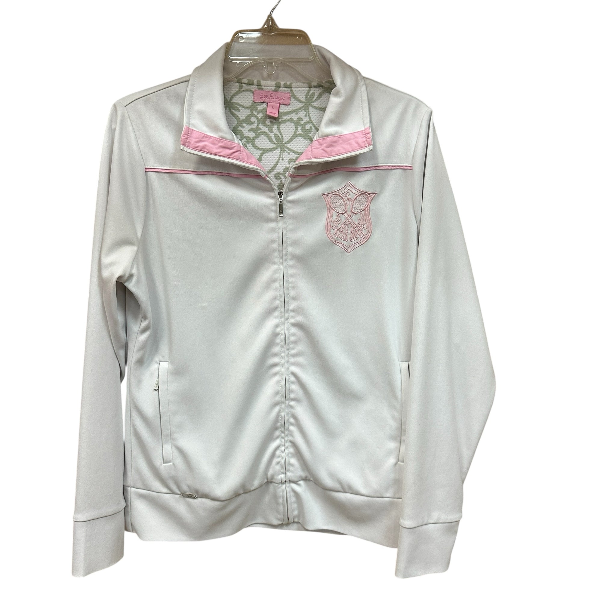 Lilly Pulitzer White Long Sleeve Golf Jacket Size Large