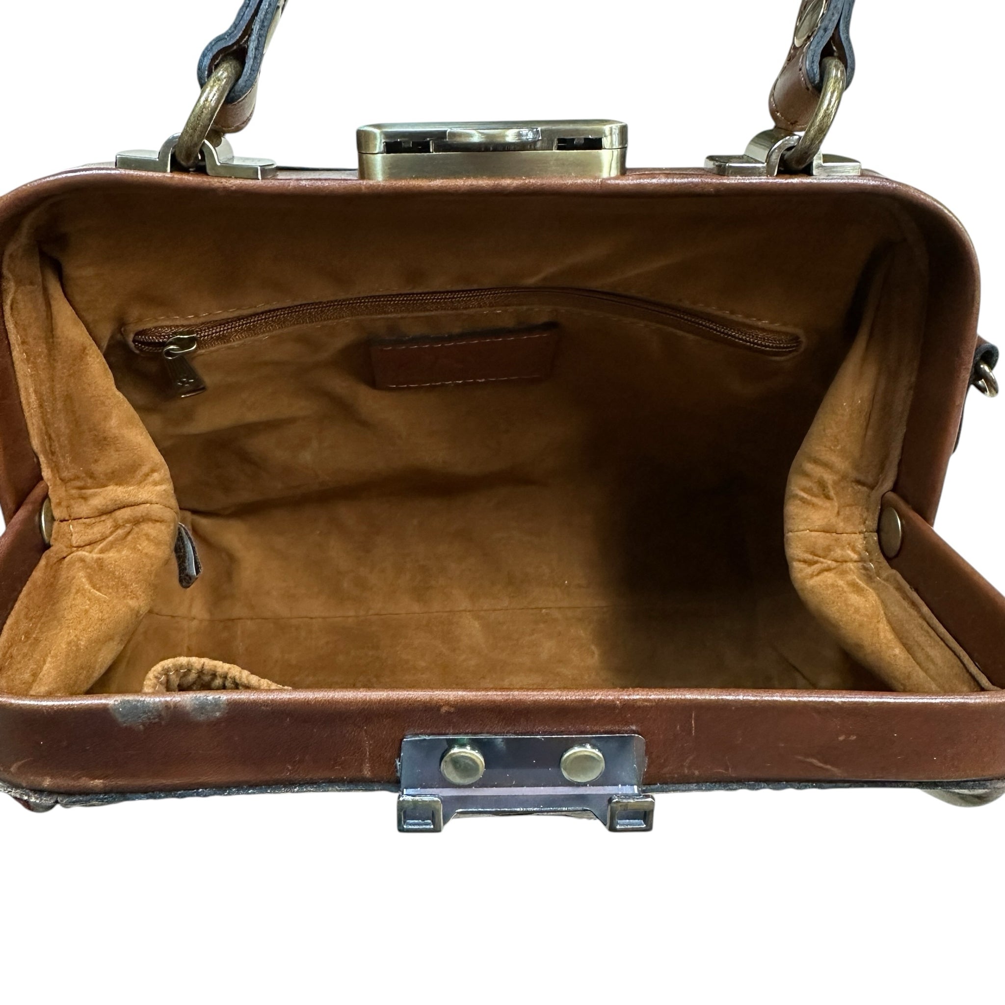 Patricia Nash "Gracchi" Prairie Rose Leather Satchel Crossbody Bag