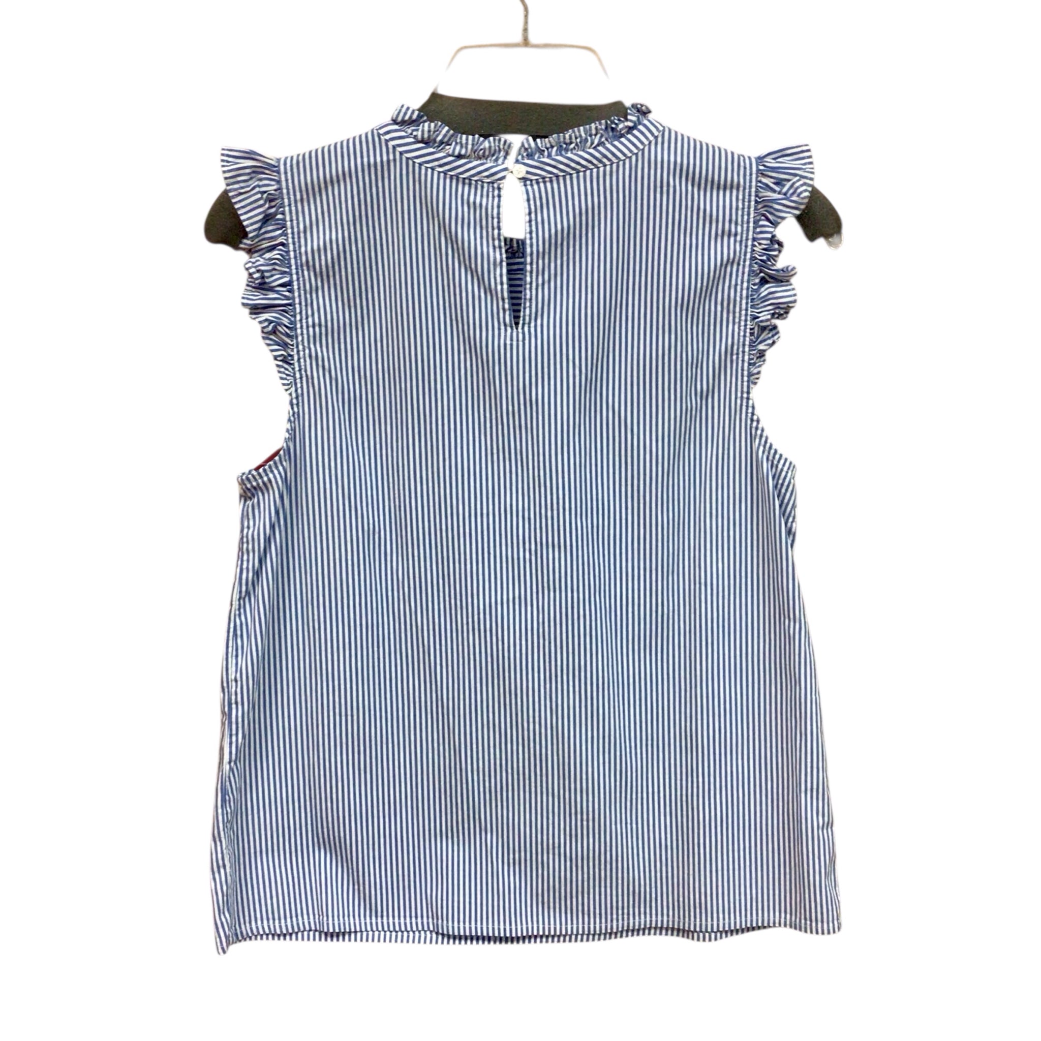 J Crew Blue & White Striped Sleeveless Top Size 4